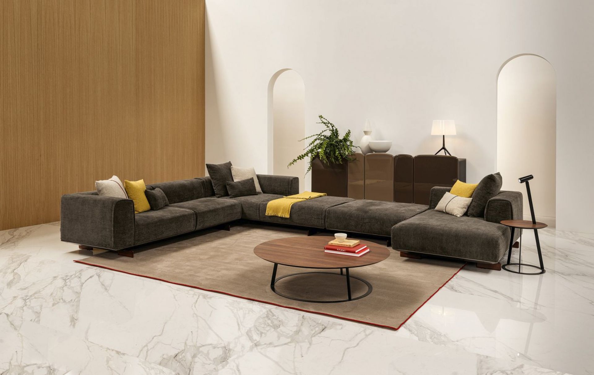 Albino Torcia Side Walnut / black Table Casamania Horm