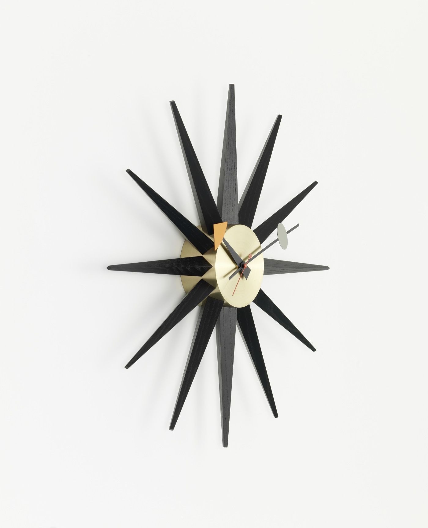 Sunburst Clock Wall Clock - black / brass Vitra