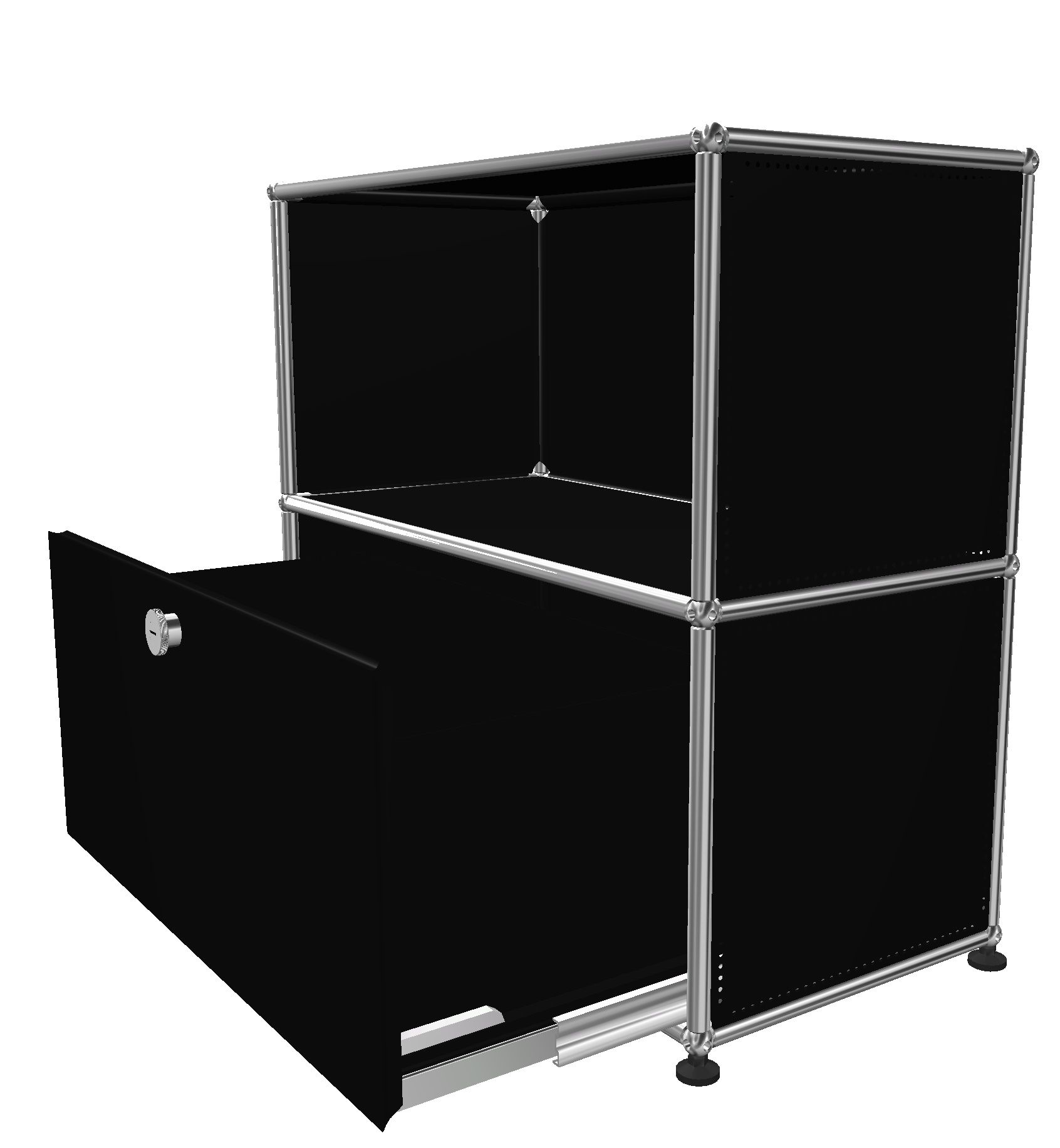 USM Haller Sideboard 1 Open / 1 Drawer Graphite black - FAST DELIVERY    