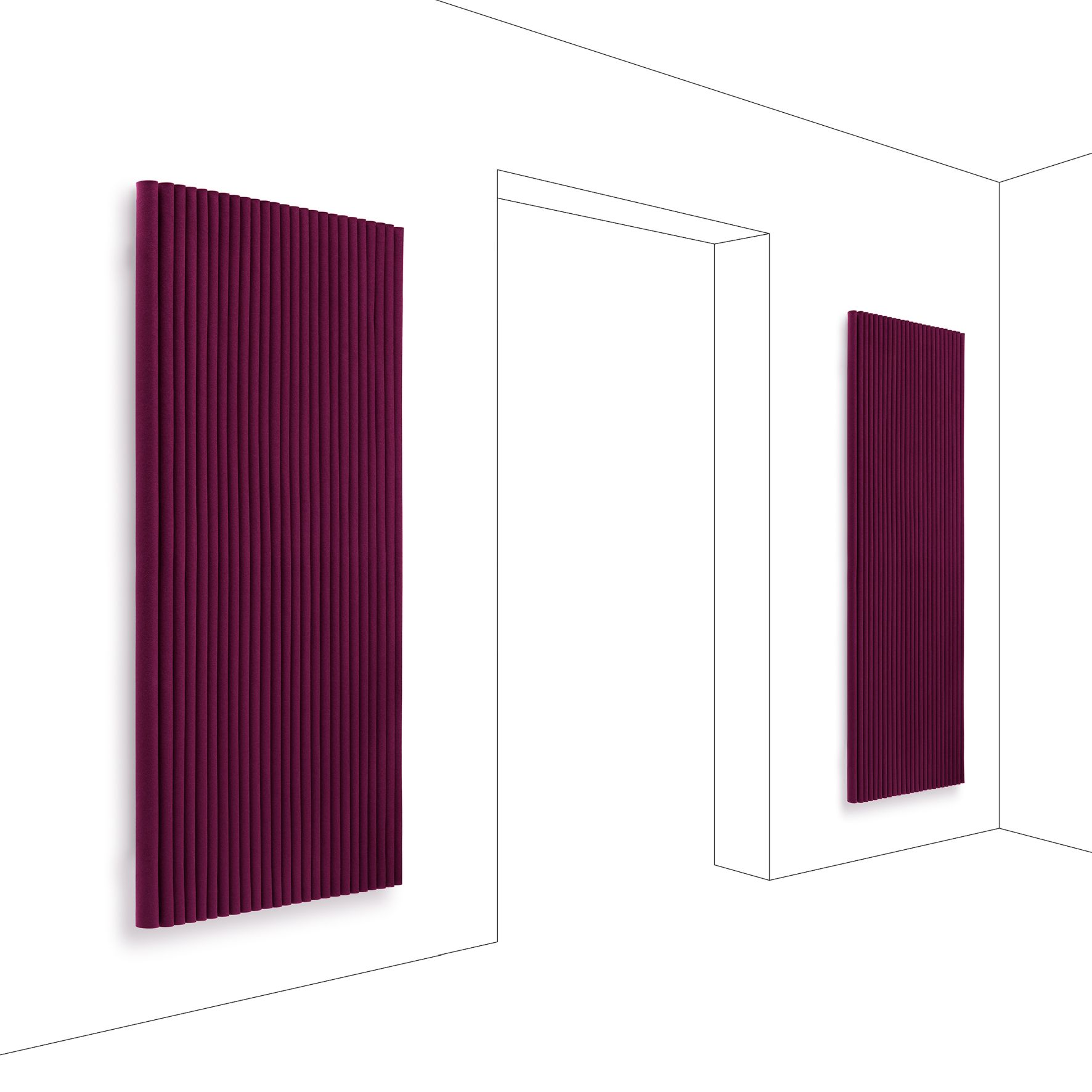 Wave wall module portrait format incl. 4 wall brackets Hey Sign