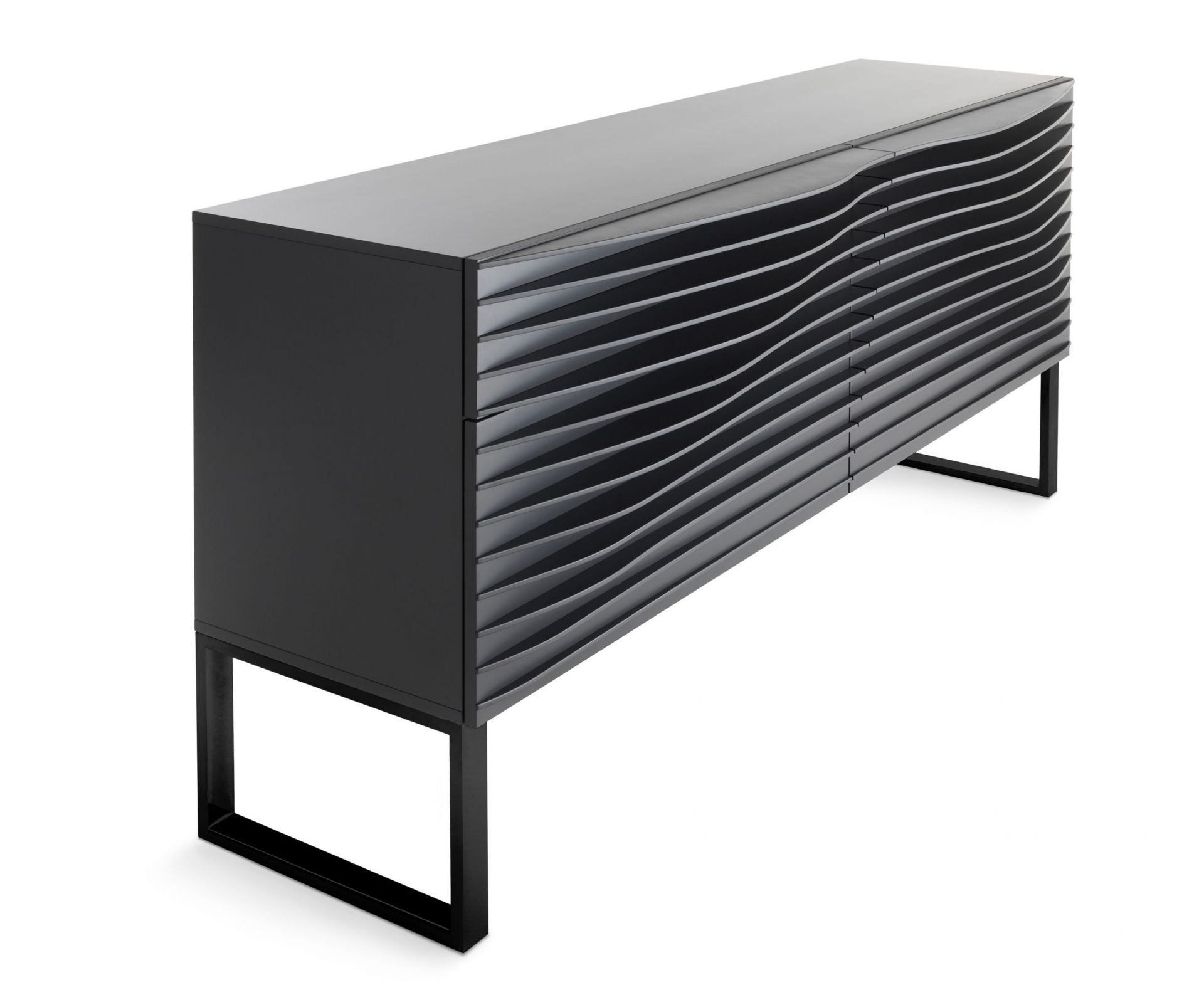 Tide Anrichte Staubgrau Gestell schwarz Minimal Design L Casamania Horm