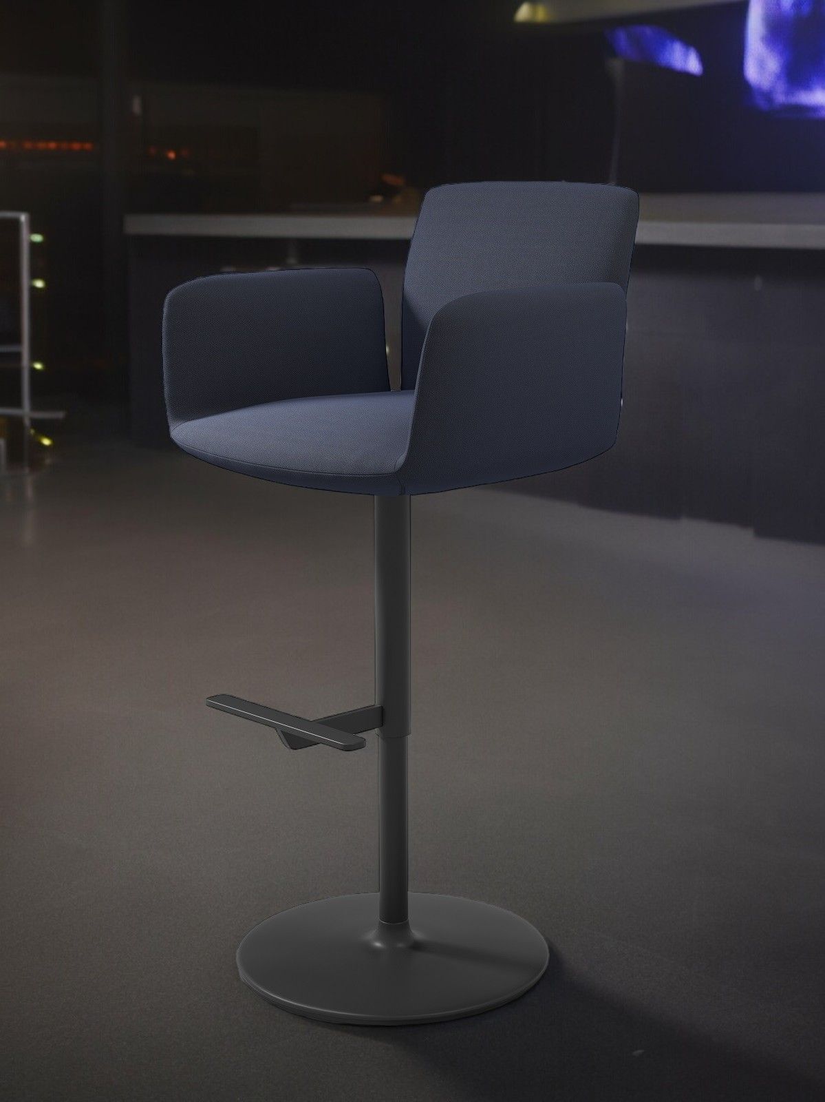 Jalis Bar stool swivel with Disc base Height 113 cm Cor