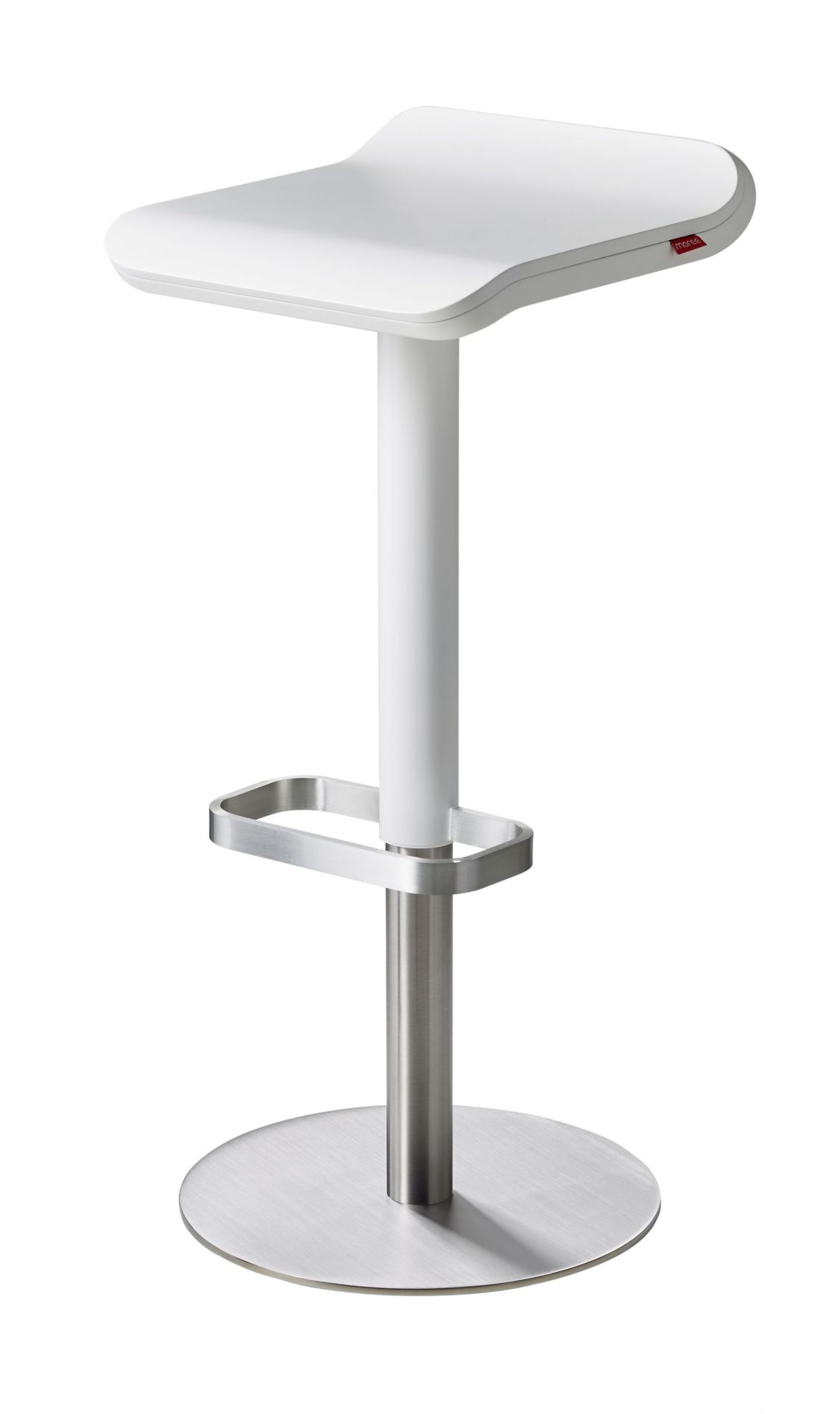 ED Bar Stool Height Adjustable White Moree