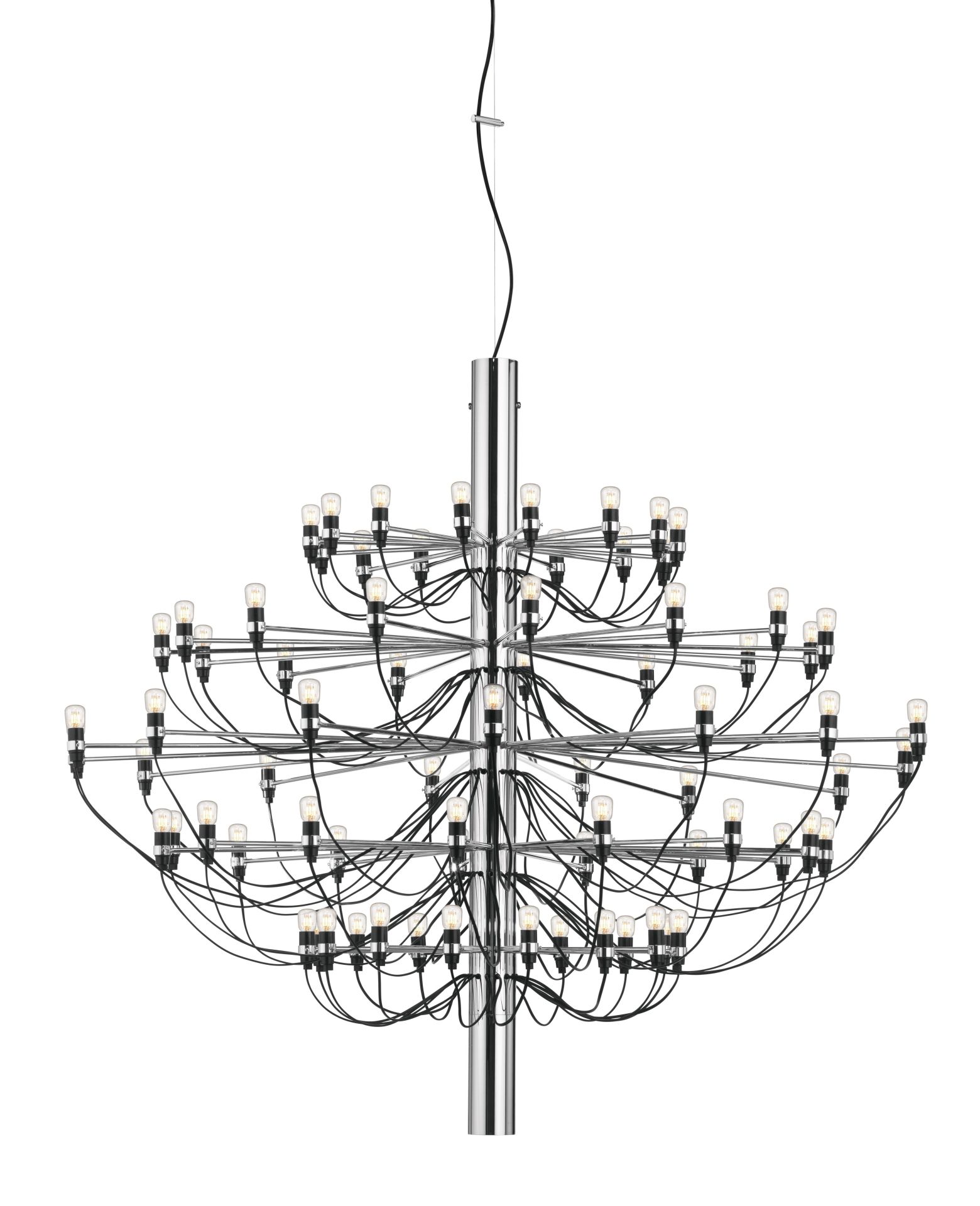 2097/75 Chandelier chrome with clear bulbs Flos