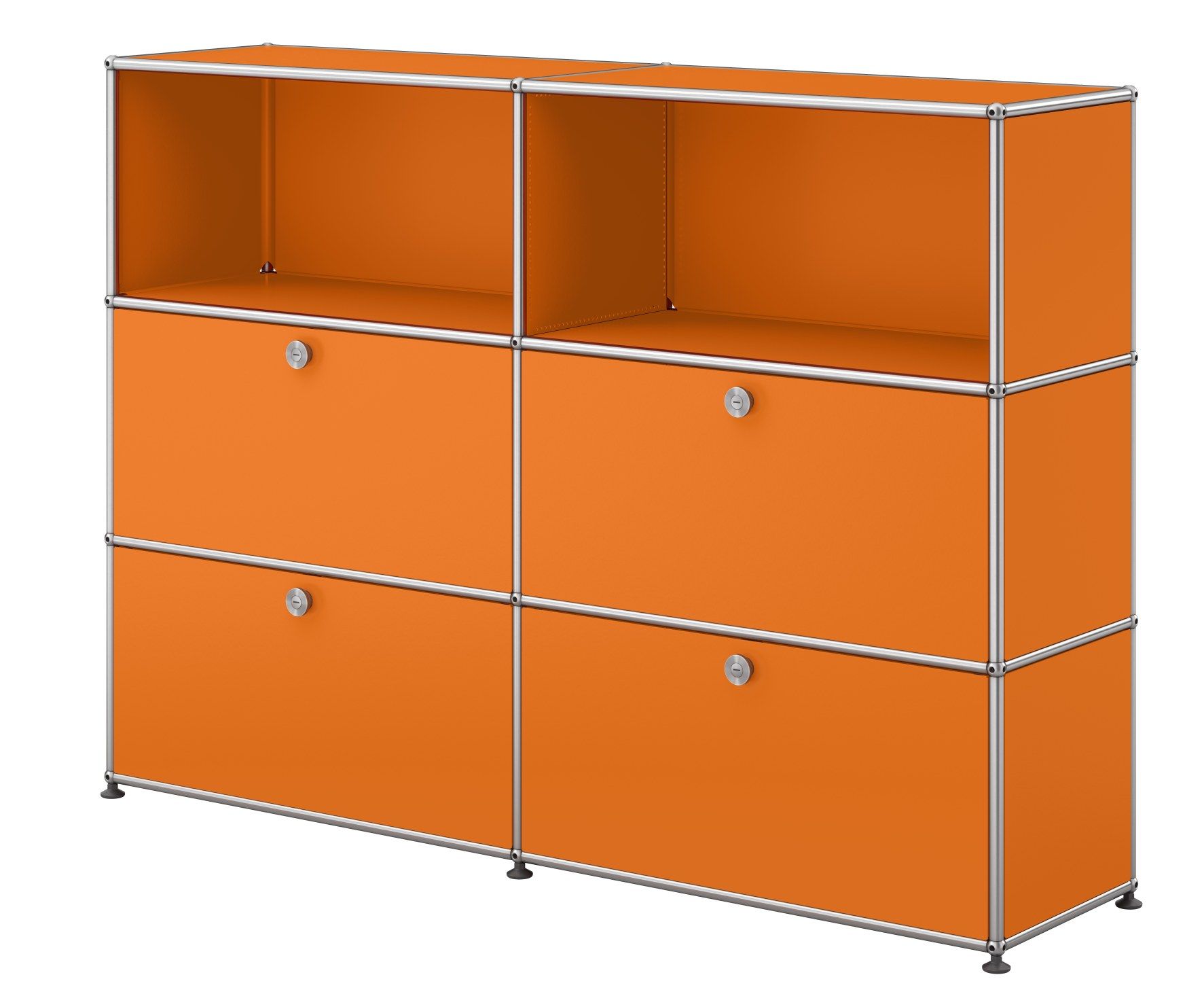 USM Haller sideboard / highboard with 4 flaps - QUICK SHIP pure orange
