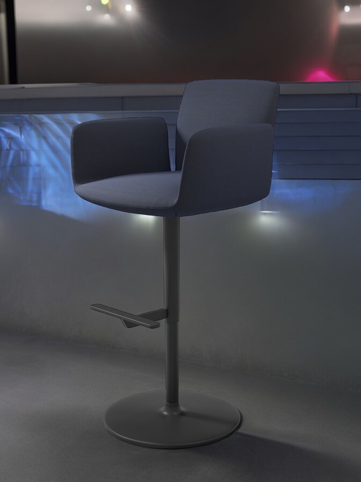 Jalis Bar stool swivel with Disc base Height 113 cm Cor