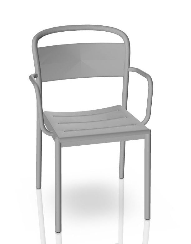 Linear Steel Armchair Outdoor Muuto Grey SINGLE PIECES