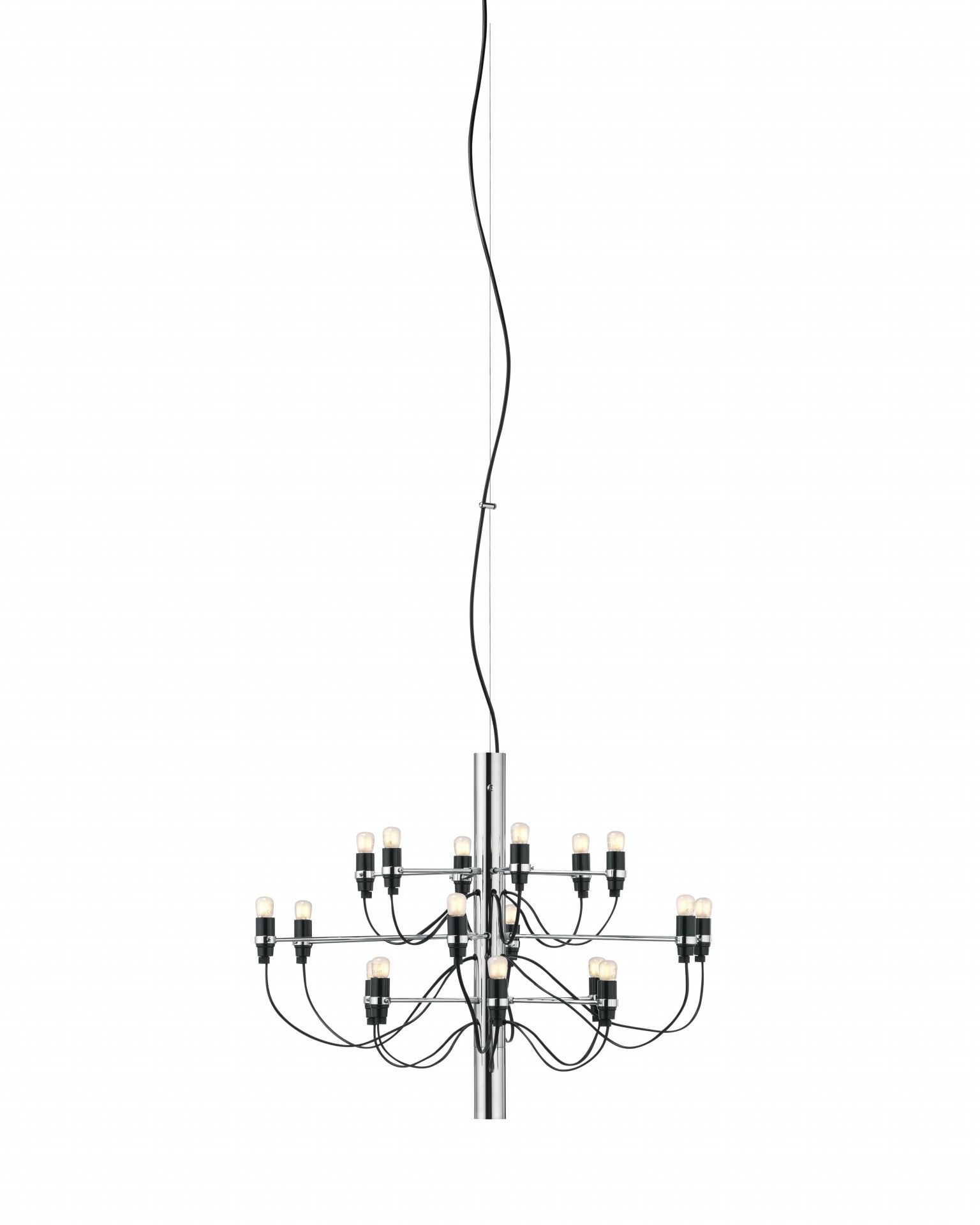2097/18 Chandelier chrome with frosted bulbs Flos