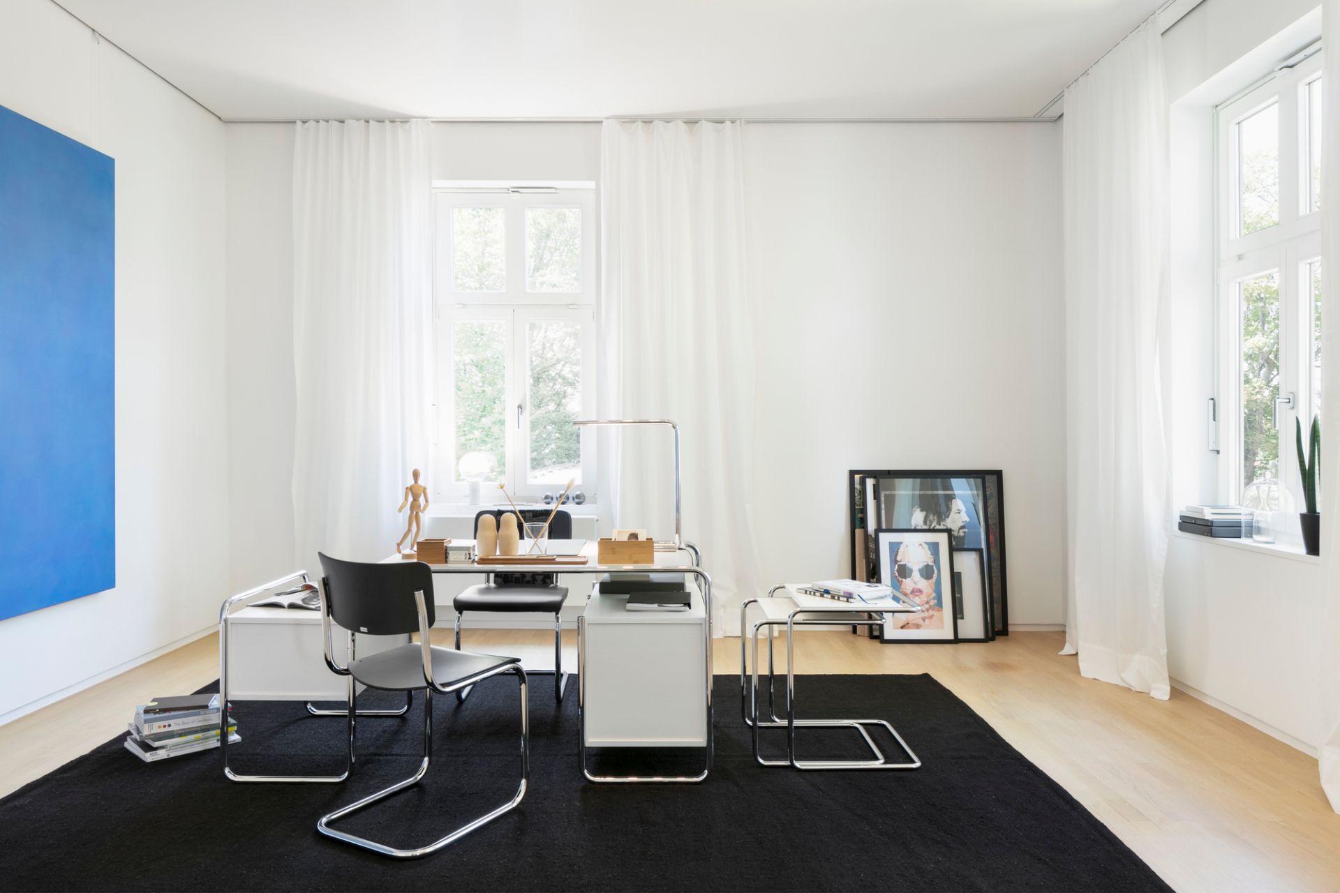 S 43 Tubular Steel Classic Cantilever Chair BLACK - CHROME Thonet SINGLE PIECES