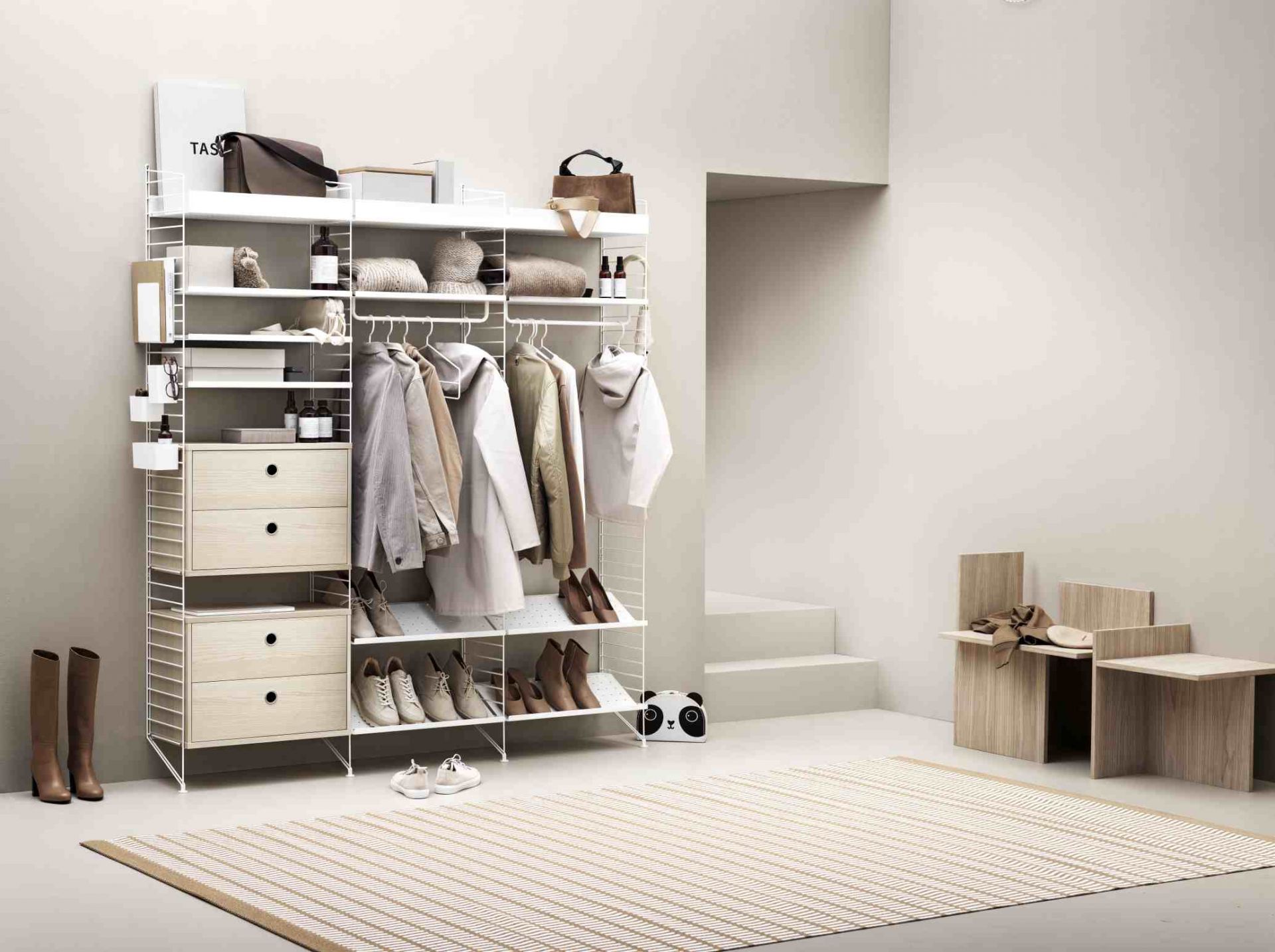 String Bedroom Floor Shelving System D String Furniture