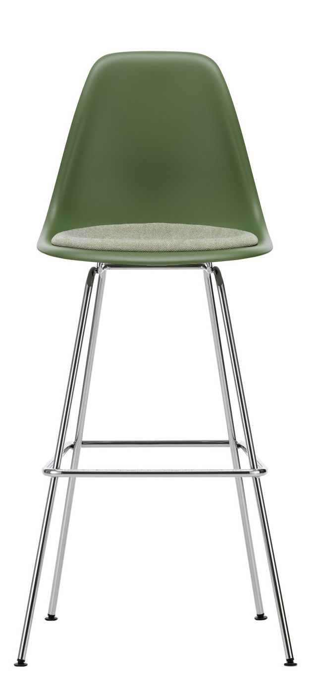 Eames Plastic Bar Stool Bar Stool High with seat cushion Vitra