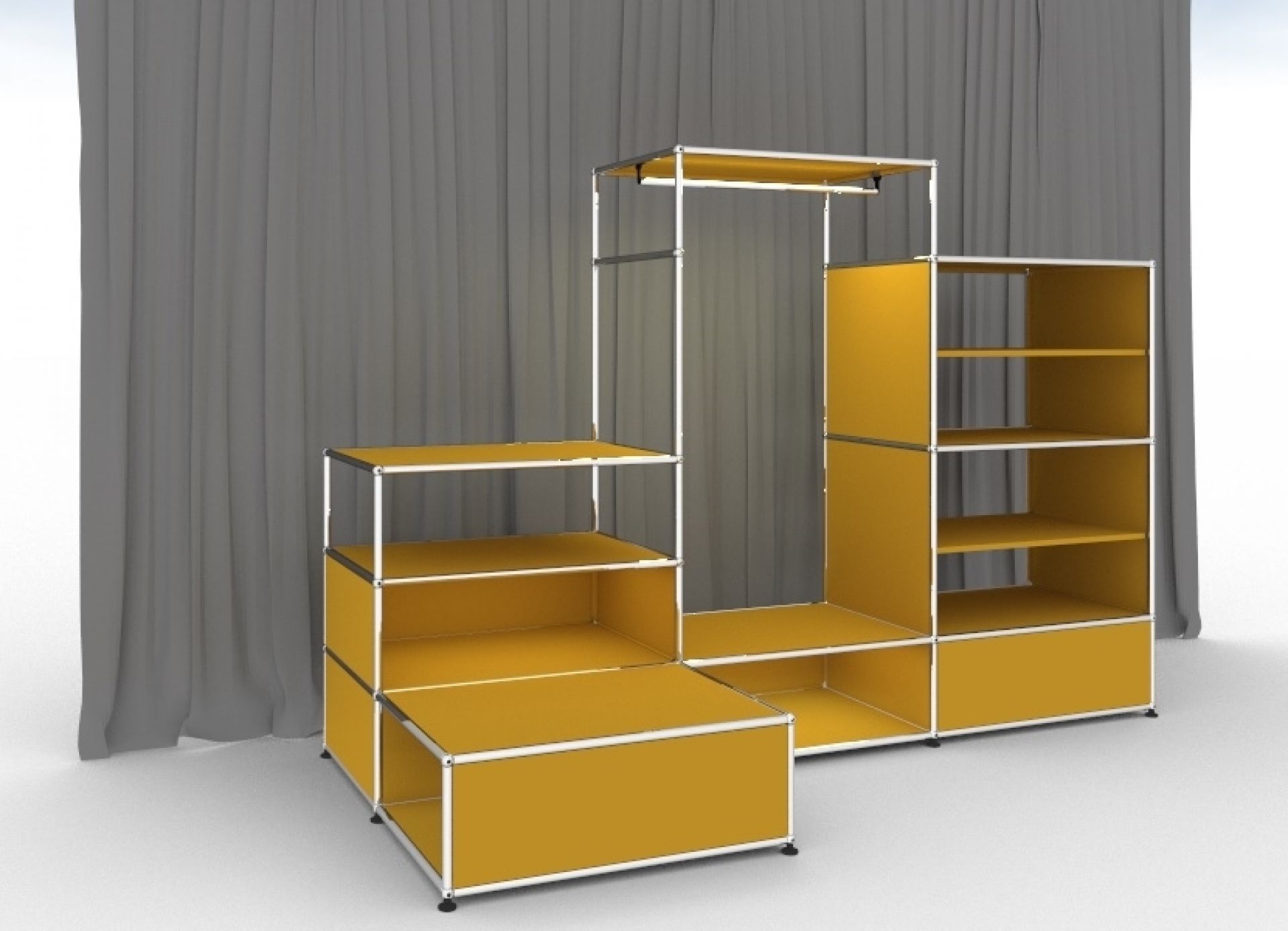 E Wardrobe illuminated gold yellow USM Haller