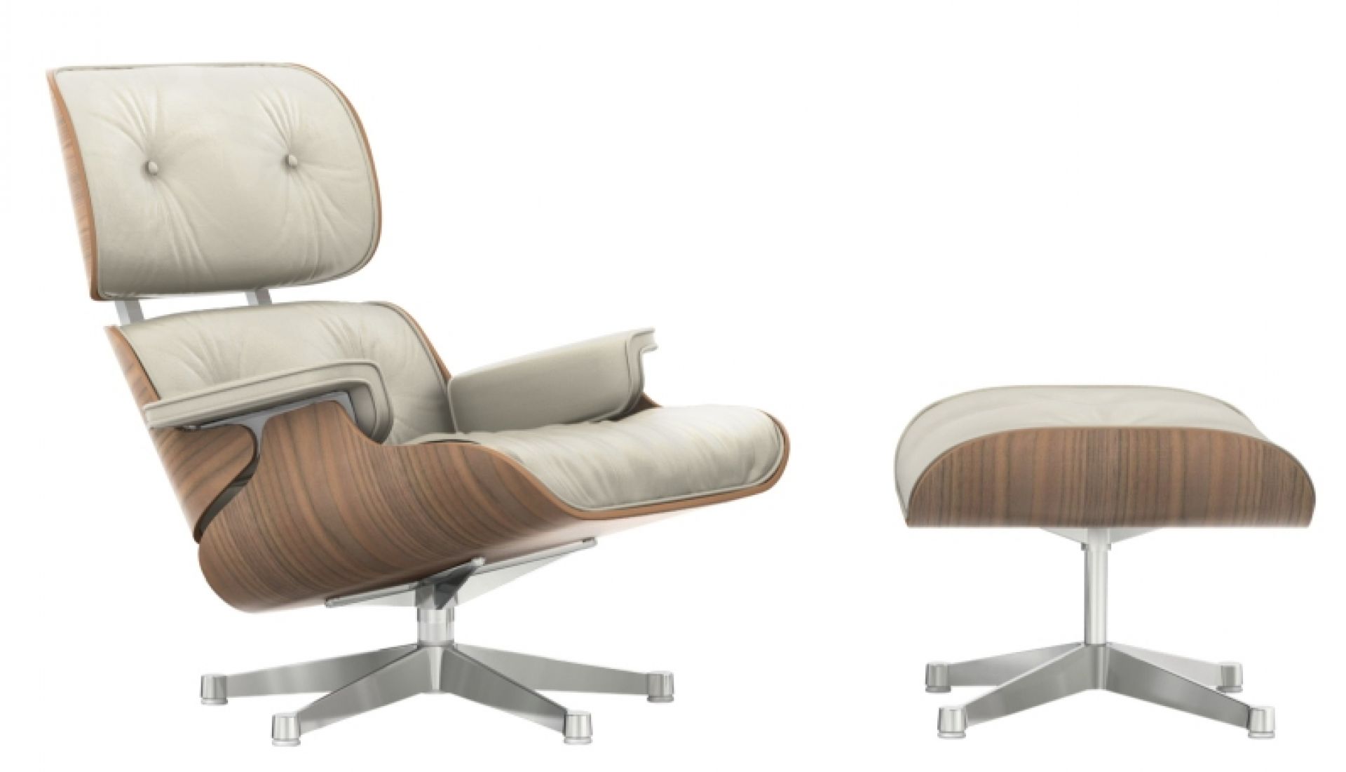 Eames Lounge Chair & Ottoman Armchair Leather Premium Vitra Sides polished black leather premium F black rosewood