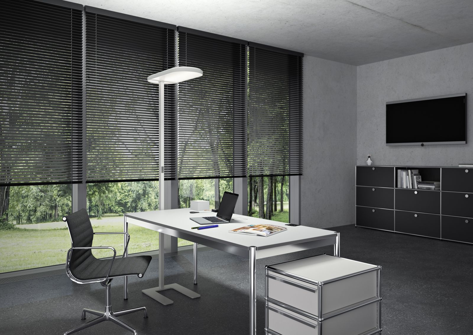 Kido Floor lamp T-base black 3000K Belux