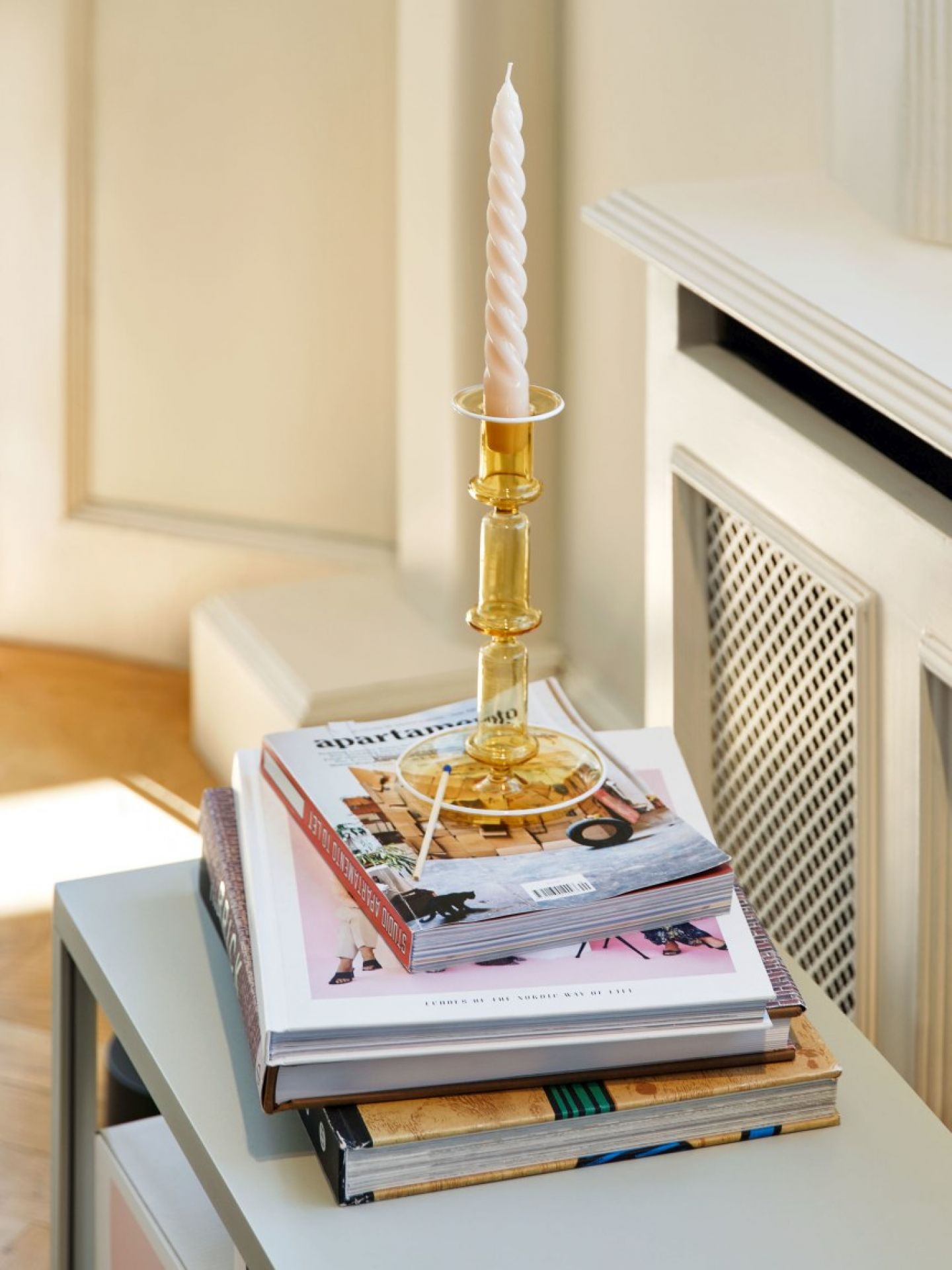 Flare Tall Candlestick Yellow Hay SINGLE PIECES