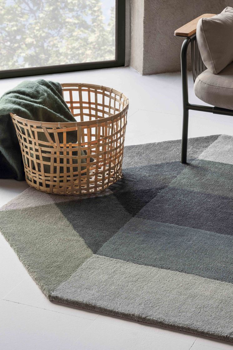 Diamond Rug Green-Grey 200 x 260cm Gan