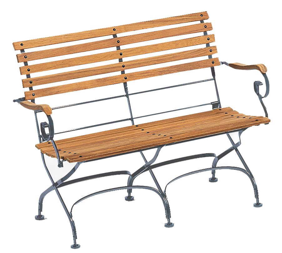 Classic 2-Seater Bench with Armrests Outdoor Graphite Grey Weishäupl