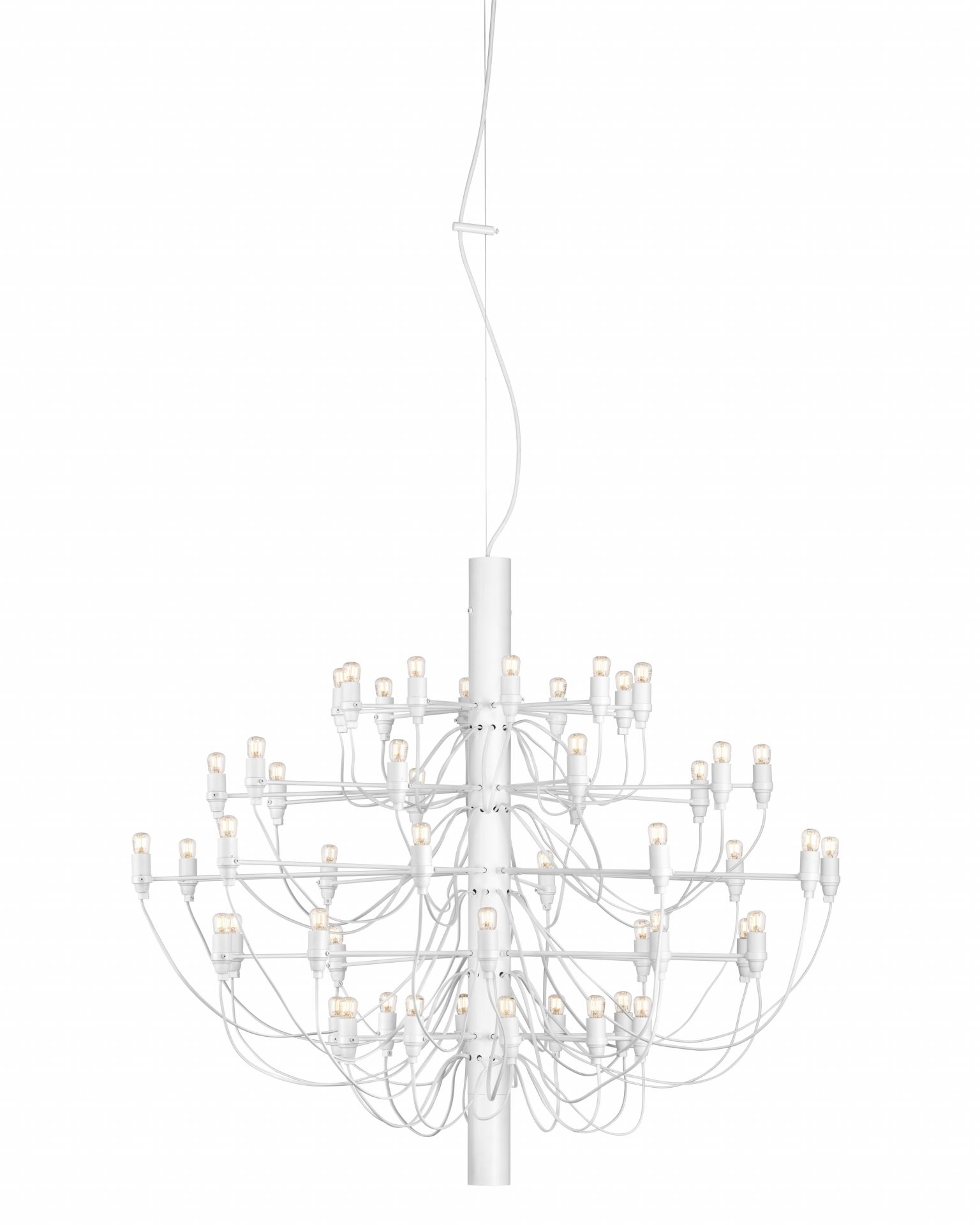 2097/50 Chandelier White with Clear Bulbs Flos