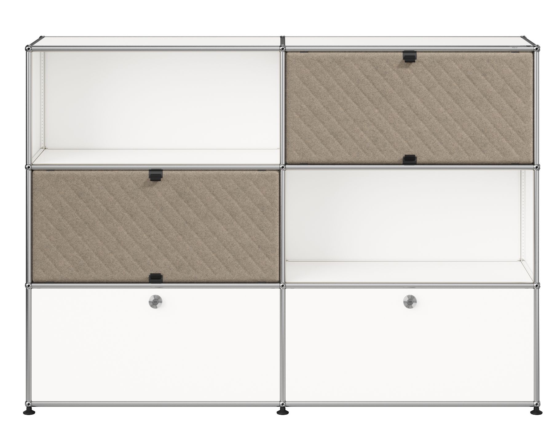 USM Haller Sideboard M66 with Soft Panels Pure White-Taupe