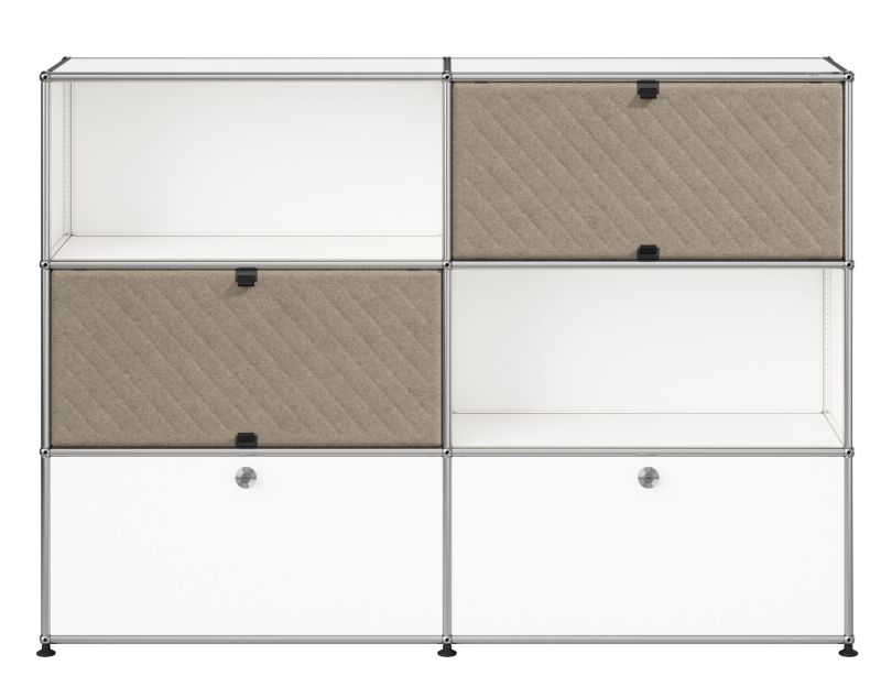 USM Haller Sideboard M66 with Soft Panels Pure White-Taupe
