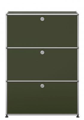 USM Haller highboard with three hinged doors olive green NEW STANDARD COLOUR 