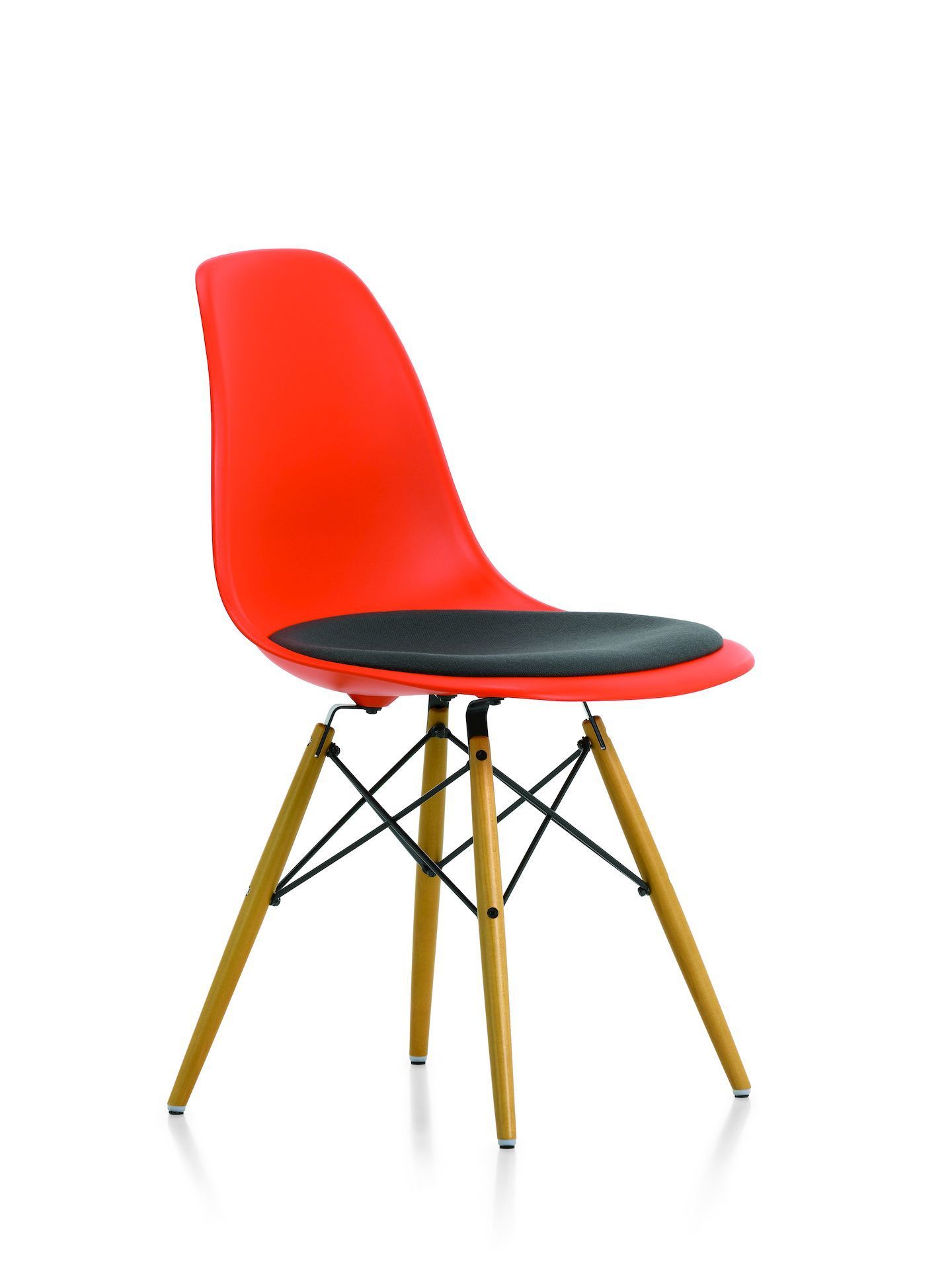 Eames Plastic Side Chair DSW Chair with Seat Cushion Vitra Eames Plastic Side Chair DSW Chair with Seat Cushion Vitra