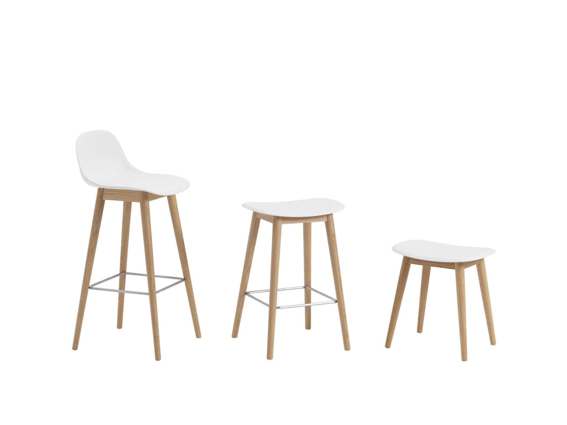 Fiber Counter Stool Bar Stool with Backrest H 65 cm Muuto