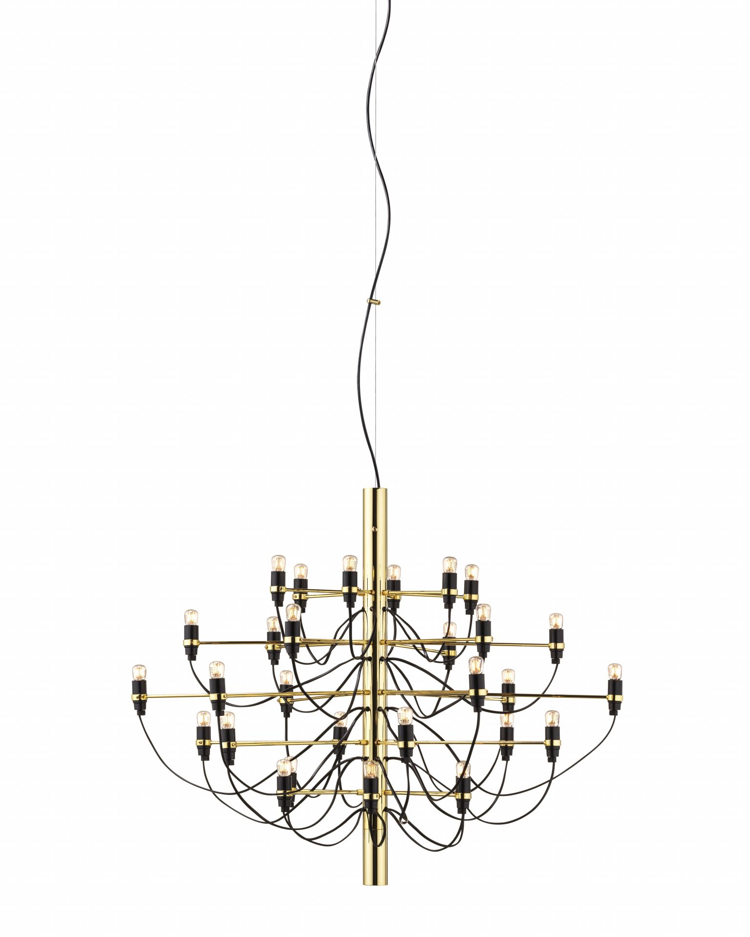 2097/30 LED Chandelier Brass with Clear Bulbs Flos