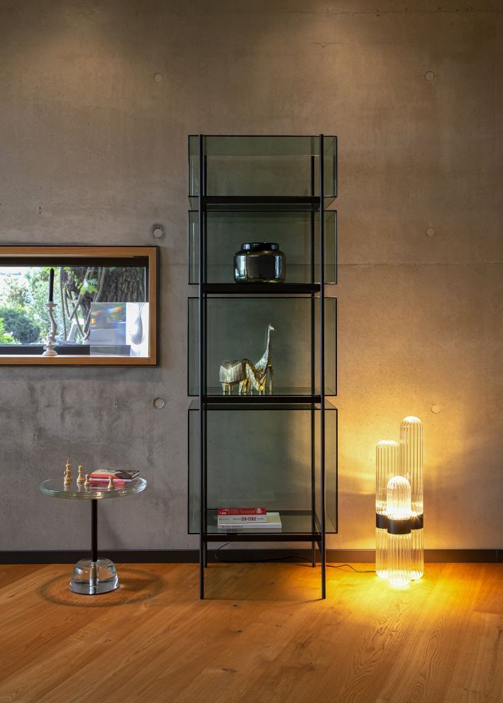 Cactus floor lamp small Transparent/ black with fixed LED 1600lm Pulpo