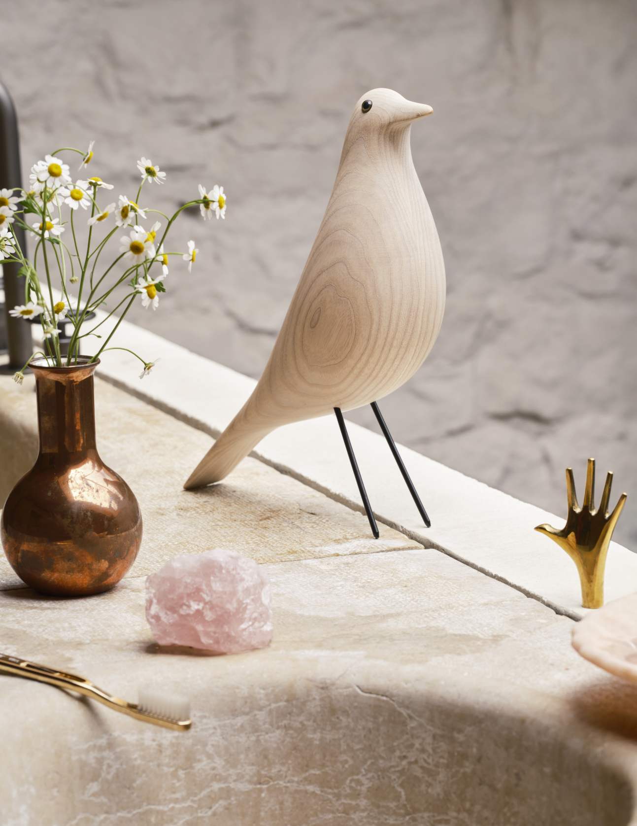 Eames House Bird sculpture white oiled ash Vitra New version