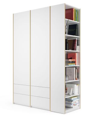 MODULAR PLUS wardrobe W 154.1 cm combination with add-on shelf right Müller Möbelwerkstätten