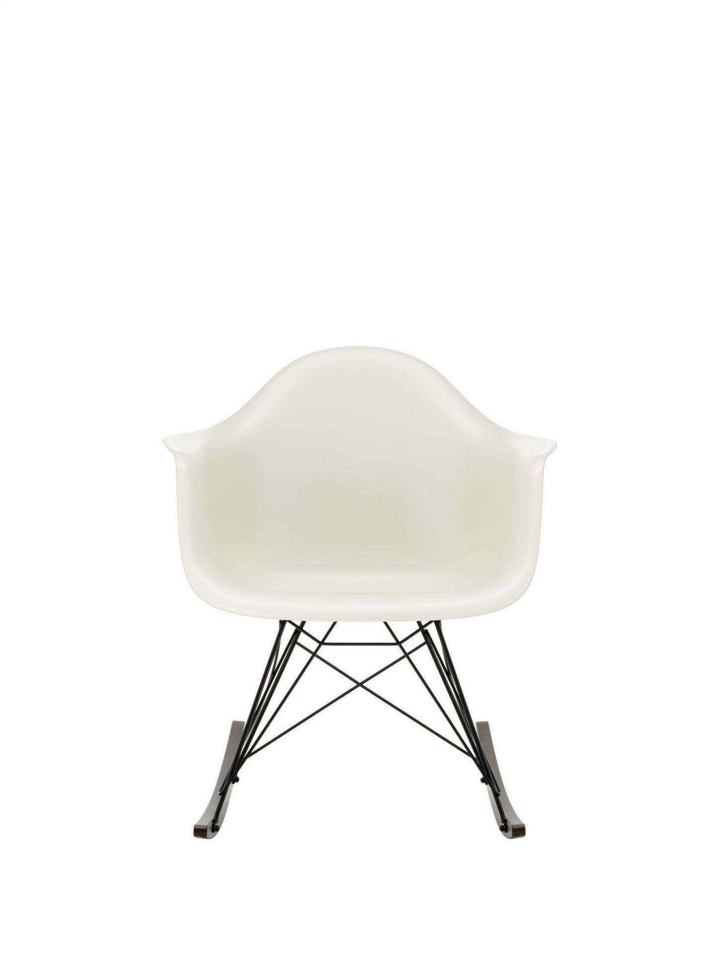 Eames Plastic Arm Chair RAR Rocking Chair Vitra Maple dark - Chrome - White