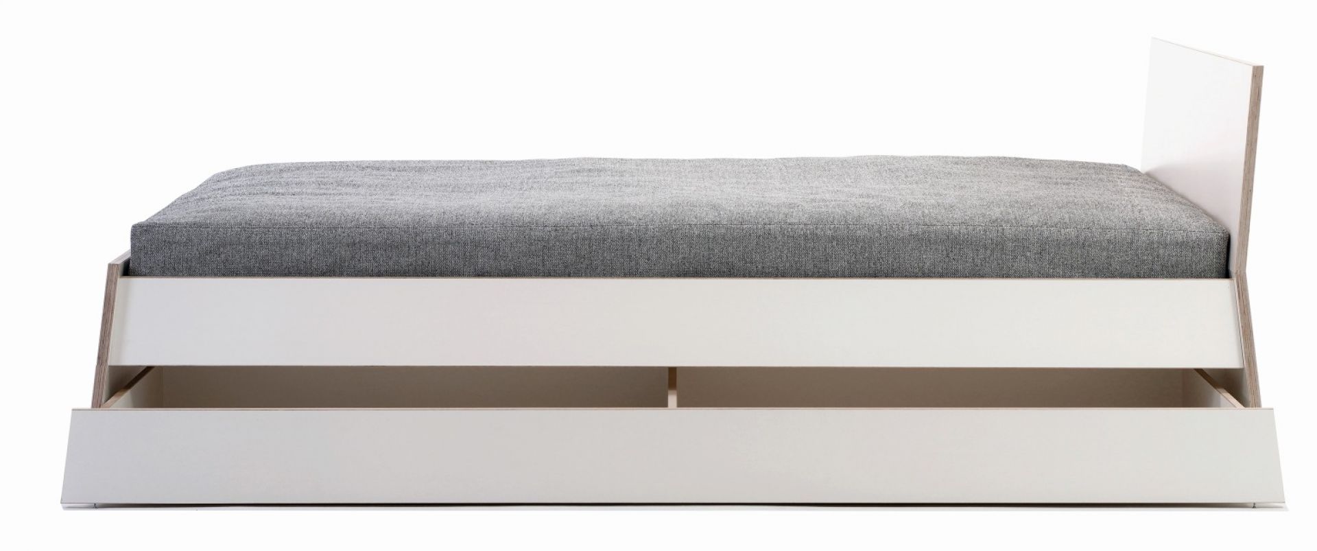 Stockholm bed birch multiplex with high headboard 180 white Richard Lampert 