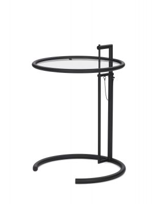 Adjustable Table E 1027 Side Classicon Quick Ship Crystal Glass Clear Steel Chromed 101adj01 00 Adjustable Table E 1027 Side, Adjustable Side Table Uk