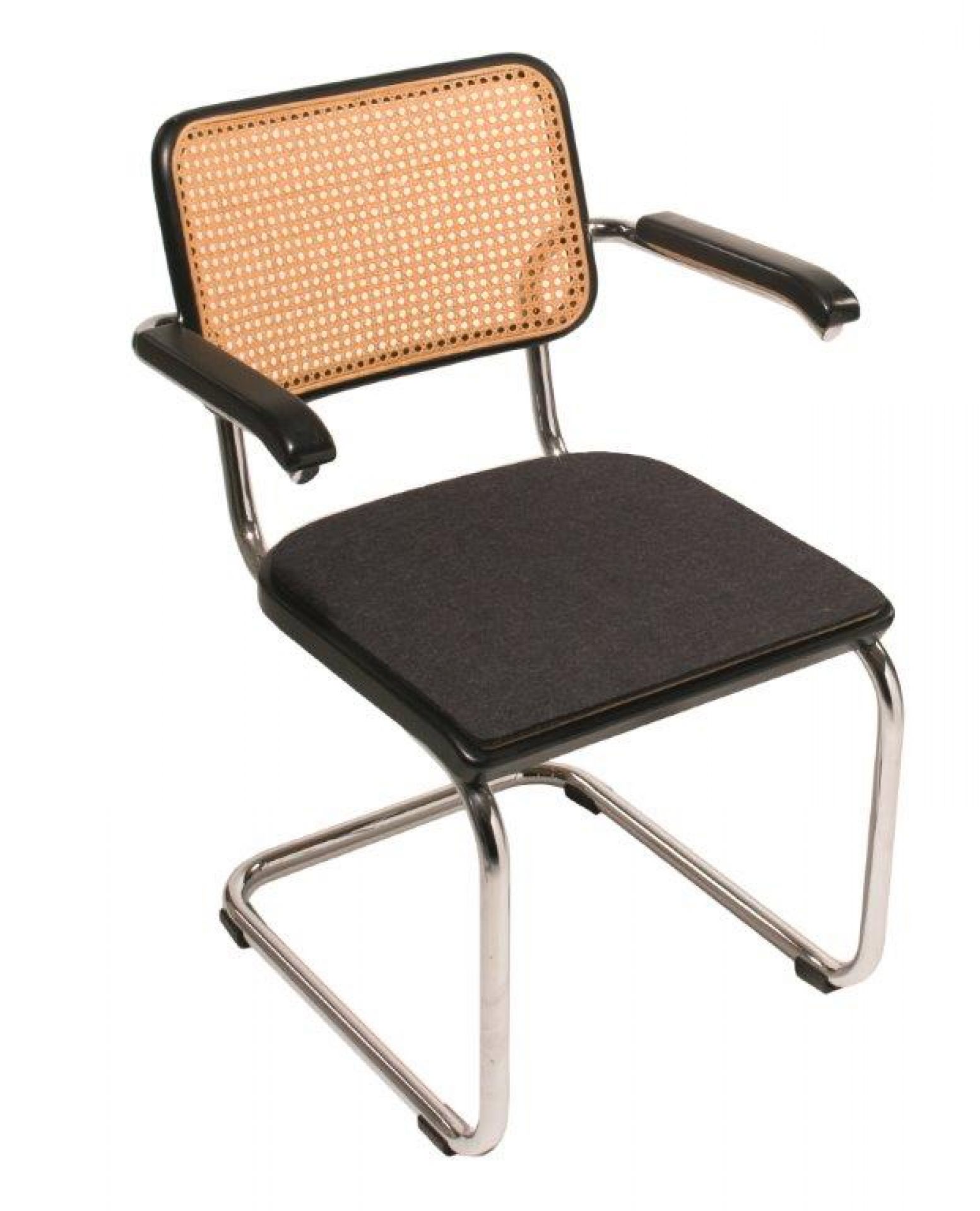 Seat cushion for Thonet S32 5 mm wool felt/anthracite mottled Parkhaus Berlin SINGLE PIECES