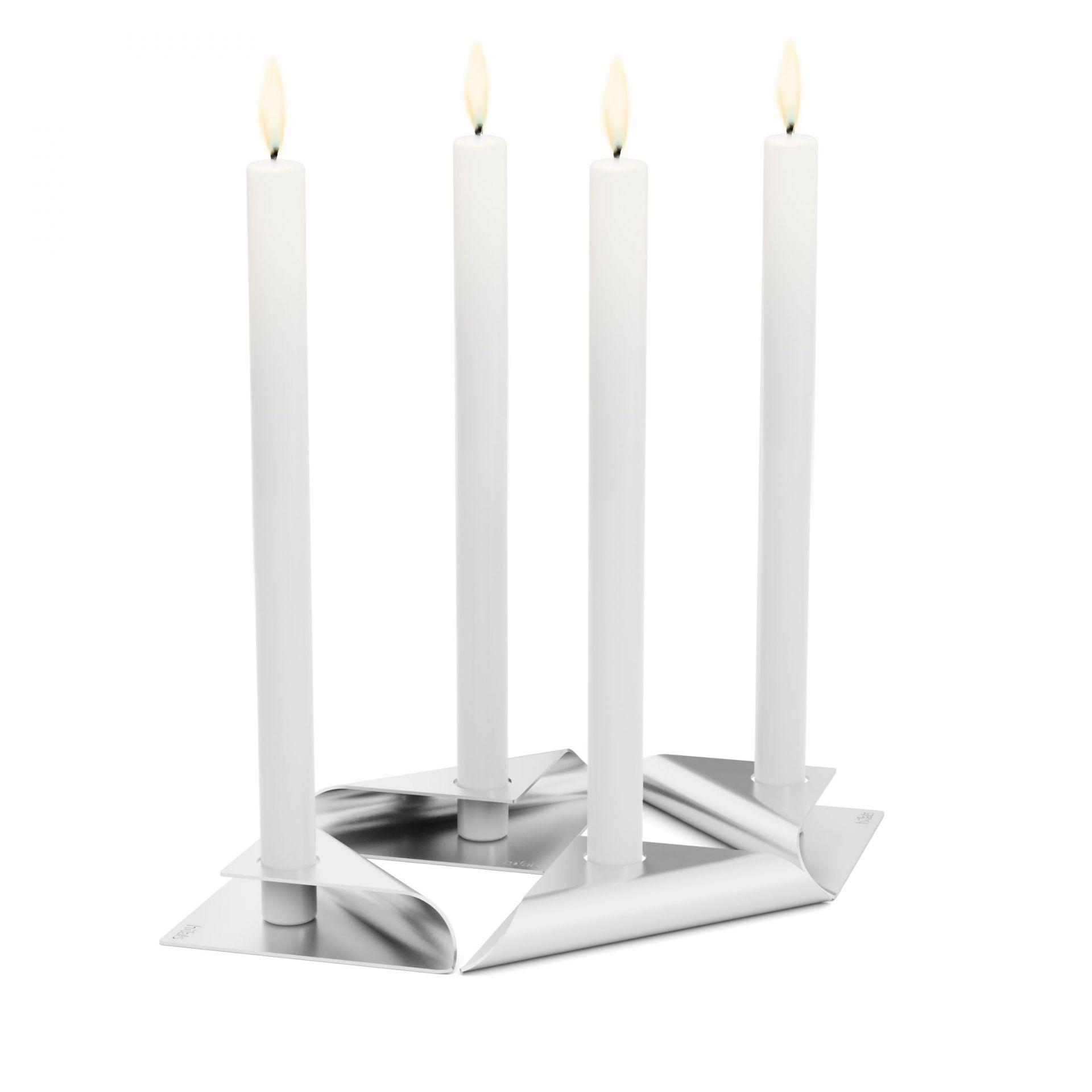 Square Candle candlestick set of 4 silver Höfats SINGLE PIECES