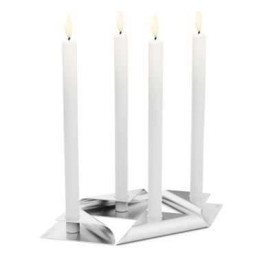 Square Candle candlestick set of 4 silver Höfats SINGLE PIECES