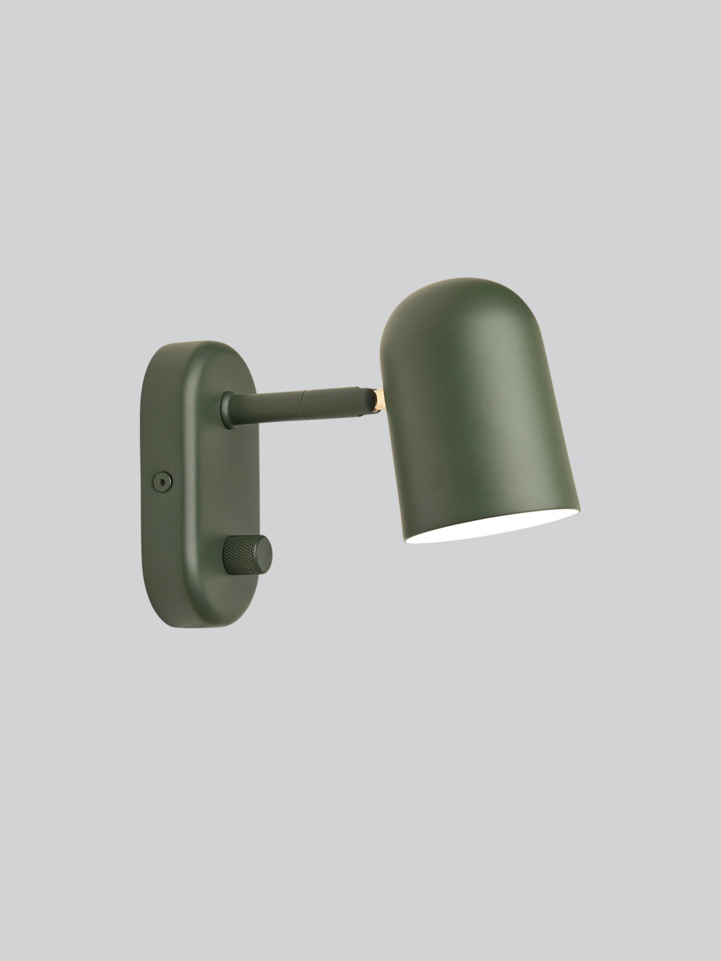 Dunkelgrüne Buddy Wall Wandleuchte von Northern, moderne Innenleuchte mit Dimmer für Schlafzimmer und Wohnraum.