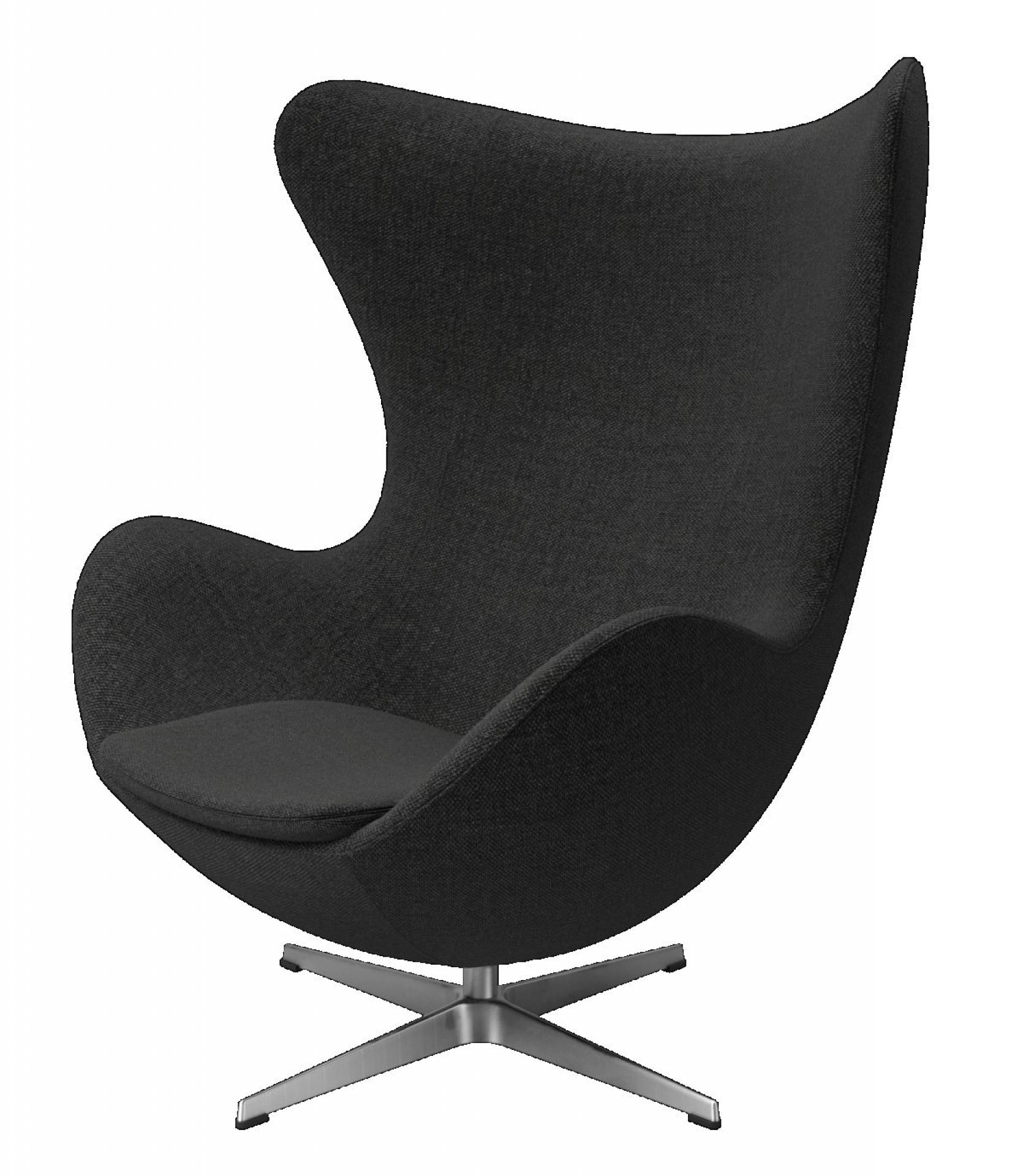 Egg Chair with Stool Re-wool Textile Fabric Black/Nature Fritz Hansen 