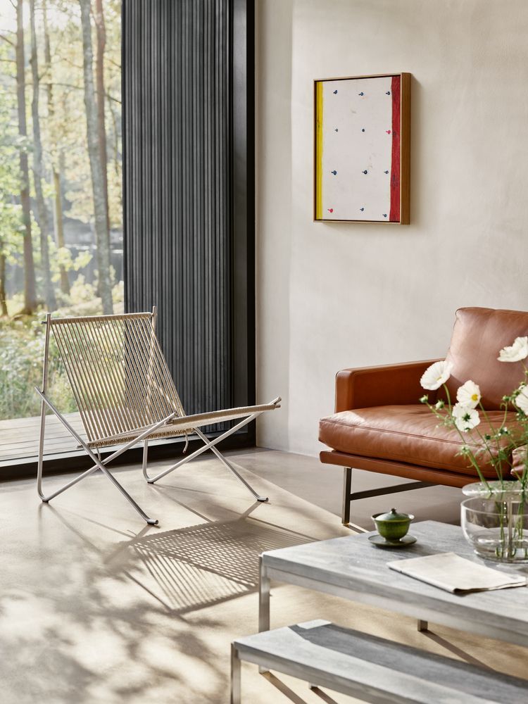 PK4 Lounge Chair Steel - Nature Fritz Hansen