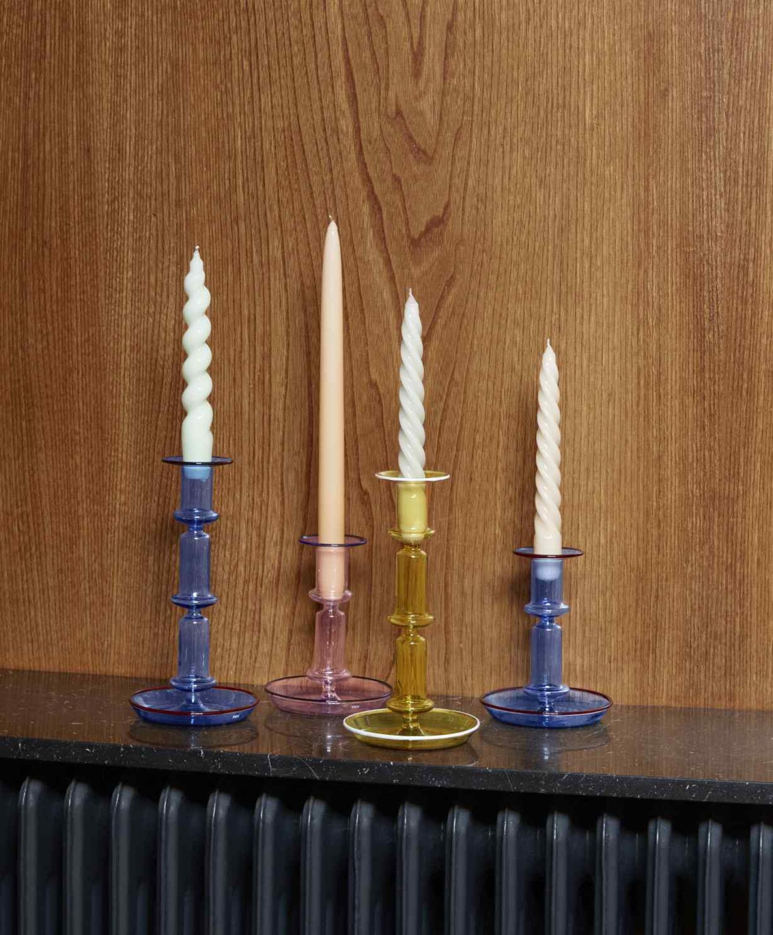 Flare Tall Candlestick Yellow Hay SINGLE PIECES