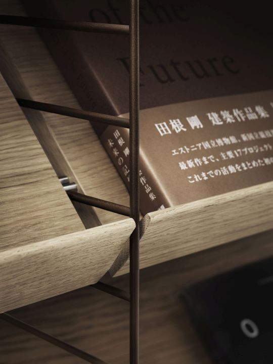 Single Part Magazine Rack Wood String Furniture   