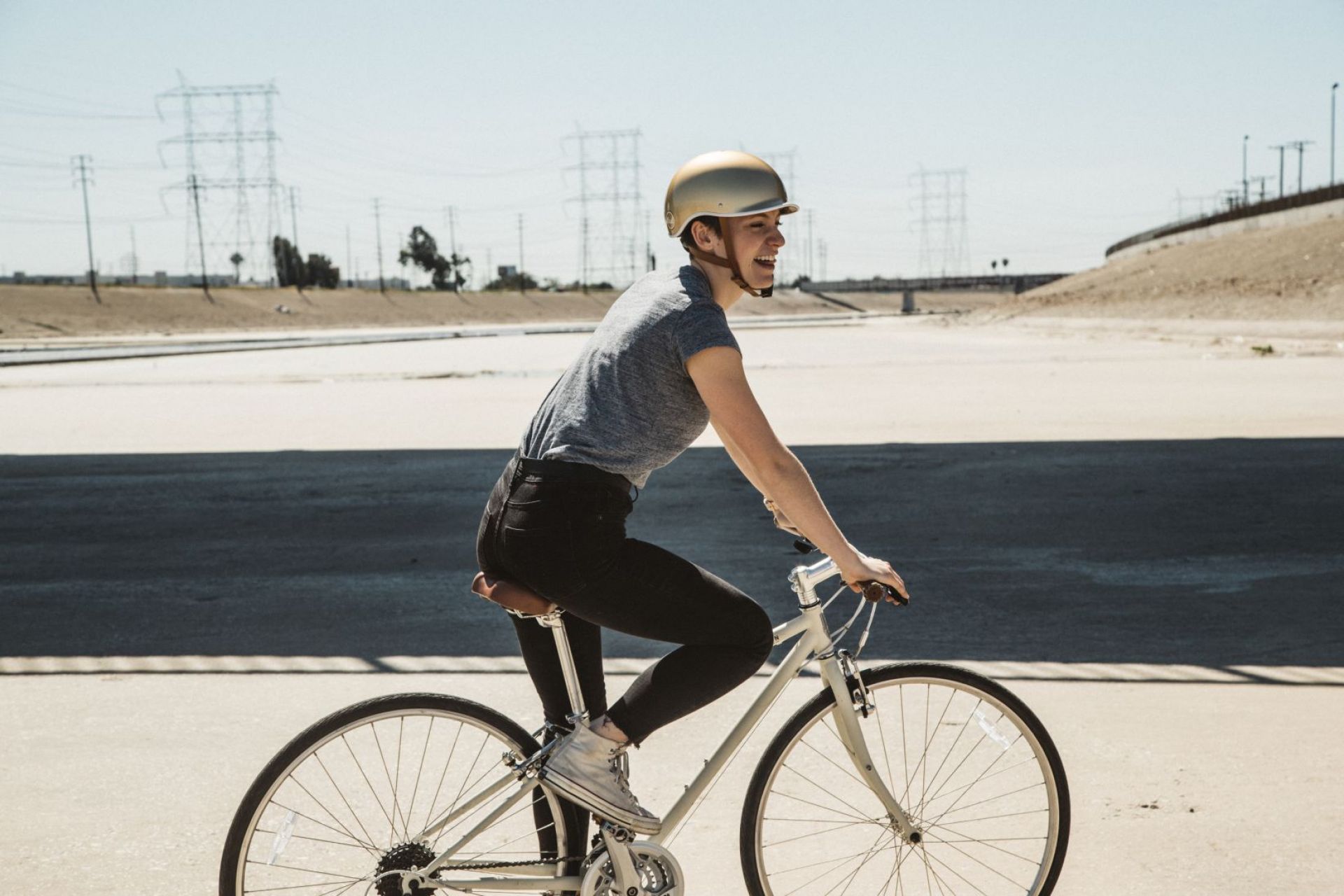 Gold cycling helmet sales
