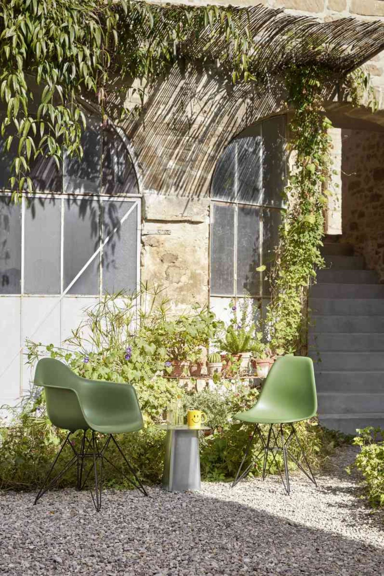 Metal Side Table Medium Galvanised Outdoor Vitra