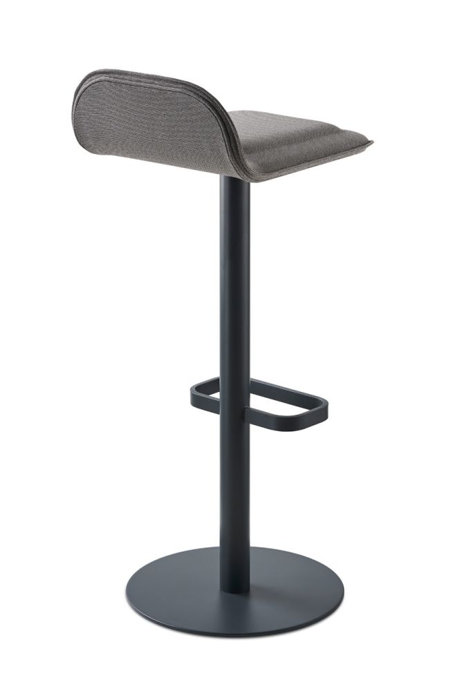 Dave Bar Stool Anthracite with Seat Cushion in Light Grey Moree