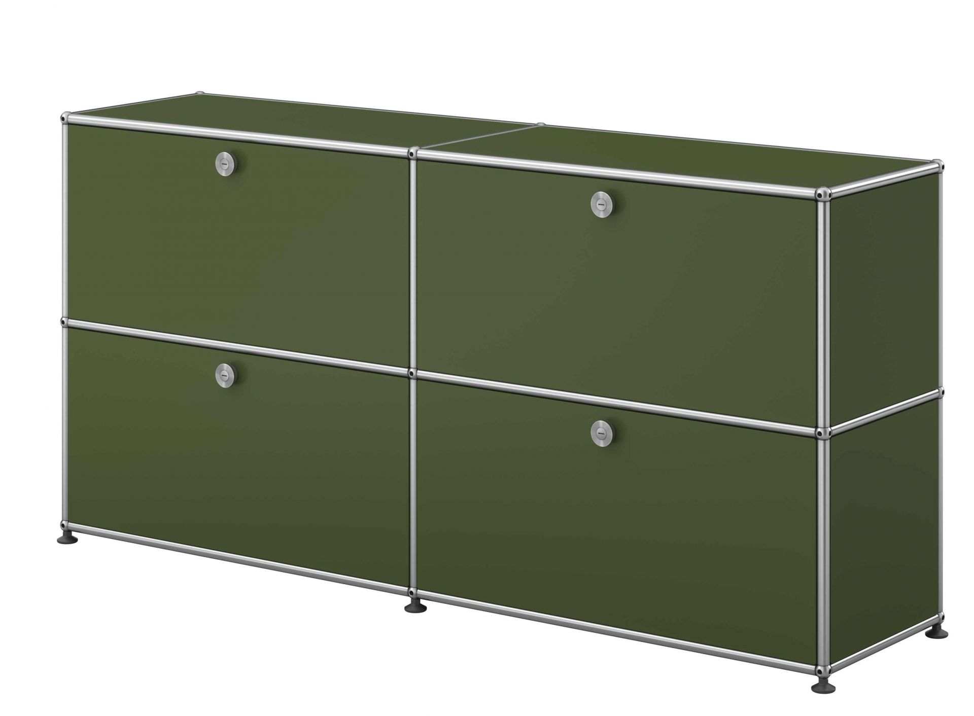 USM Haller sideboard with 4 folding doors – QUICK SHIP Olive green