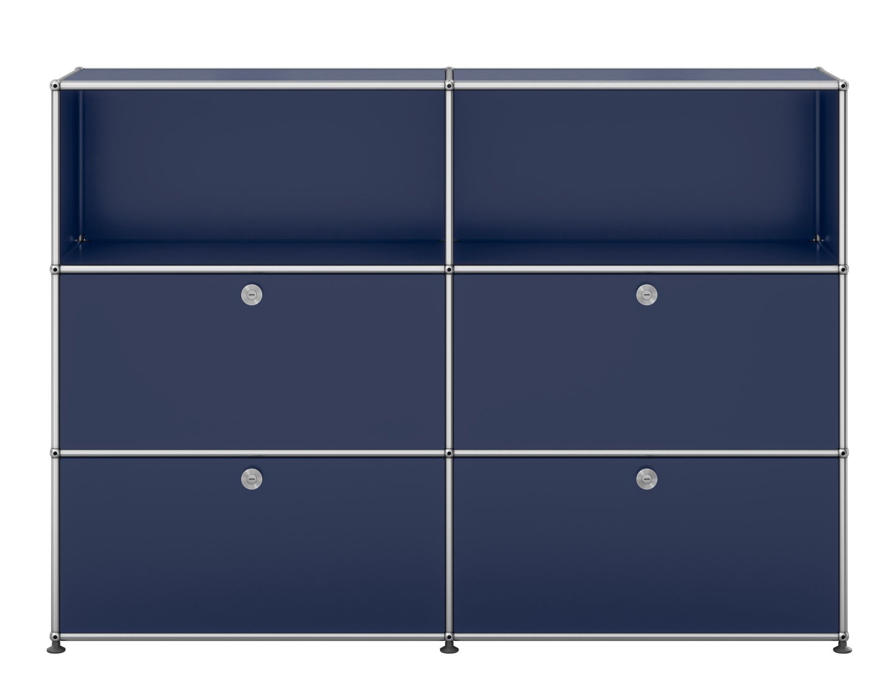 USM Haller sideboard / highboard with 4 flaps - QUICK SHIP steel blue
