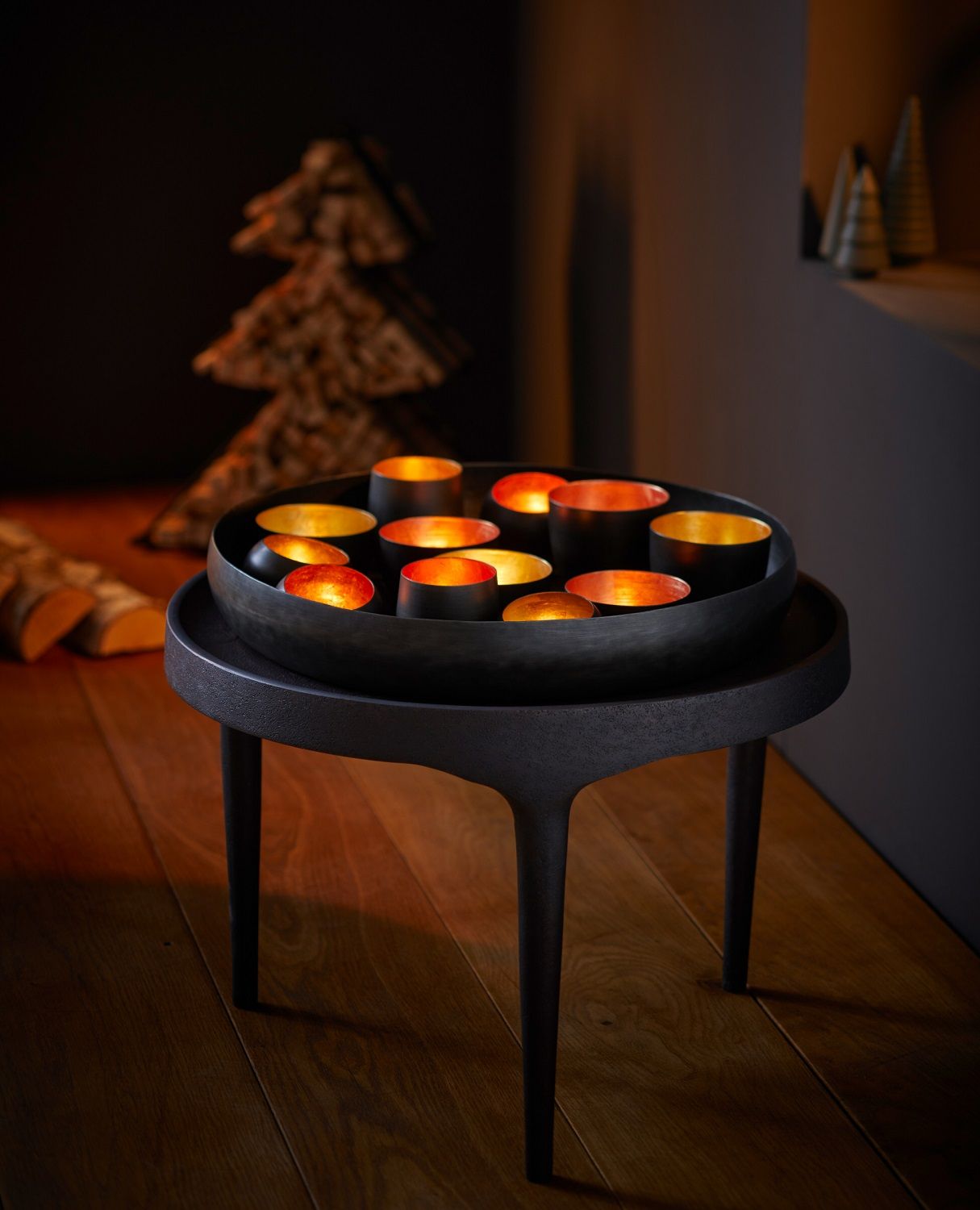 Santa Lucia Tray with 12 Tealight Holders Steel Philippi 