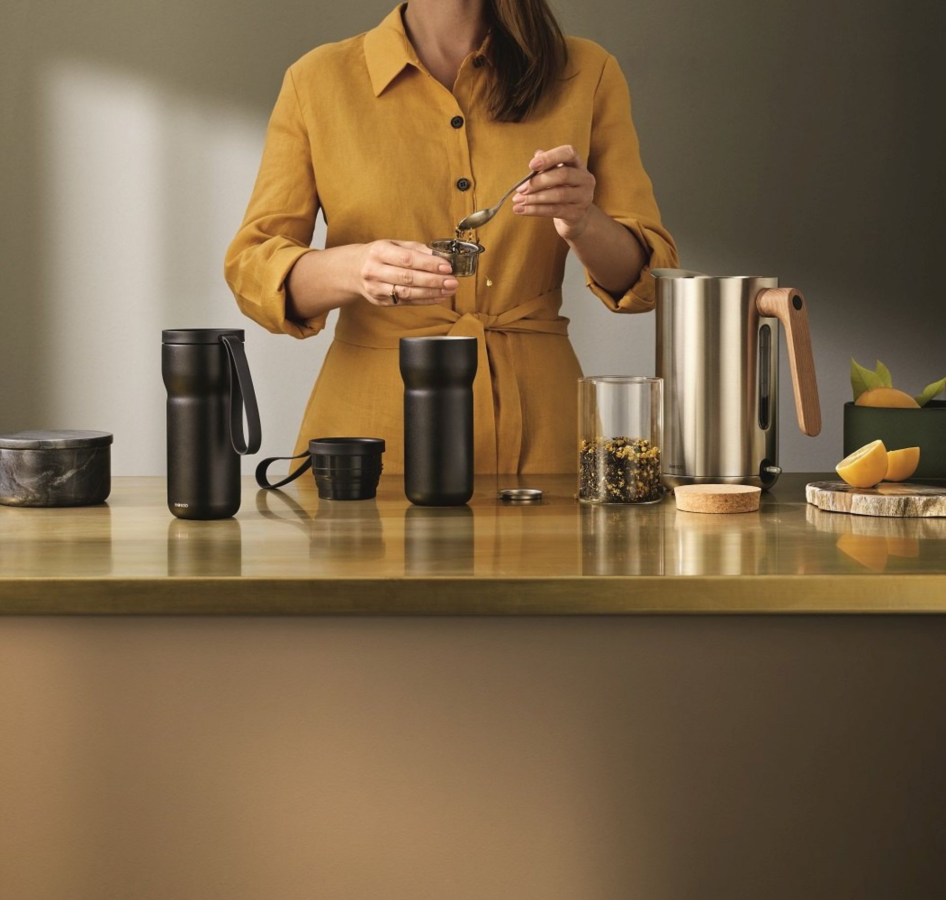 Nordic Kitchen Thermo tea mug with Filter Black Eva Solo SINGLE PIECES
