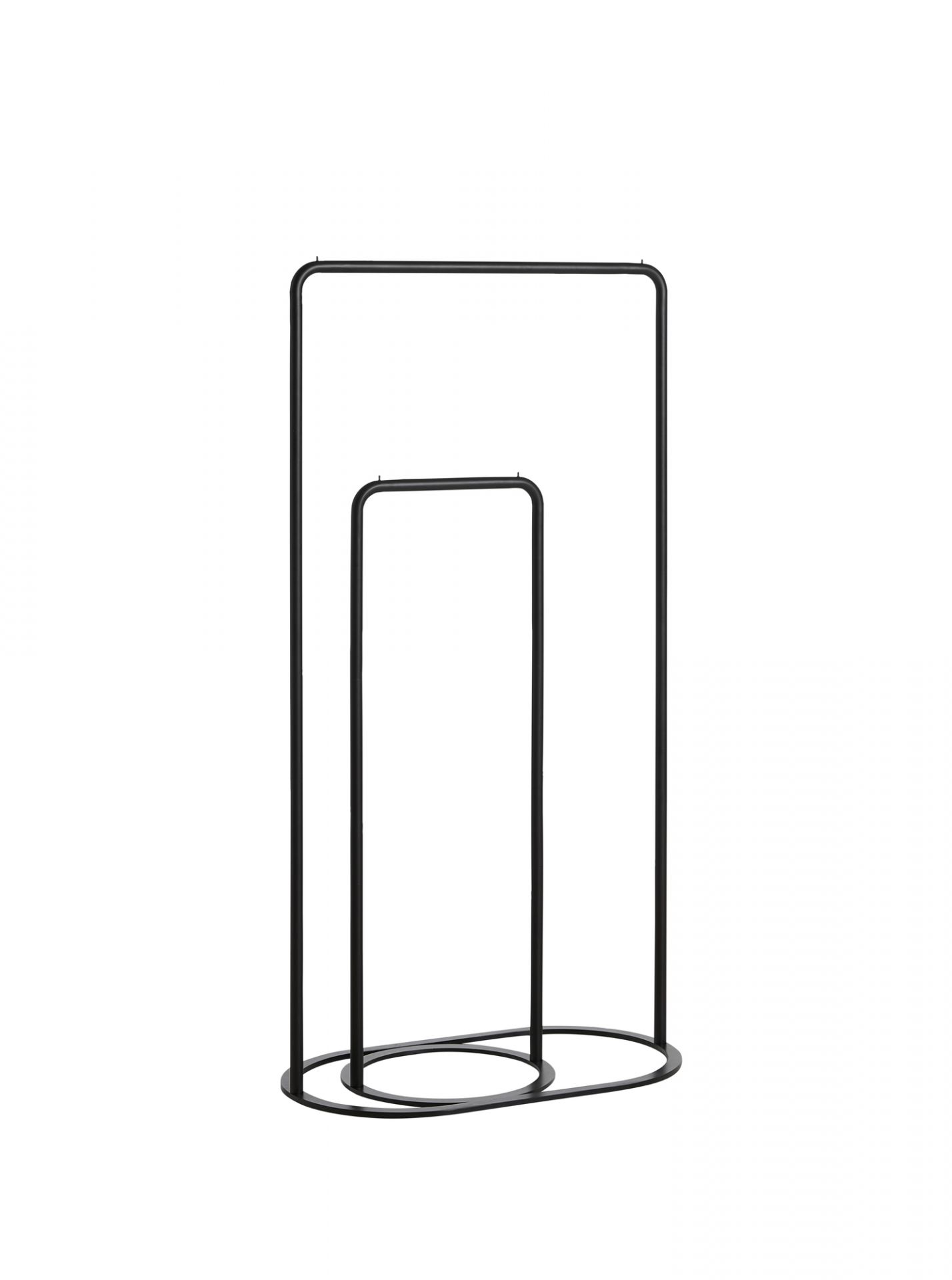 O&O Clothing Rack Black Painted Metal Small Woud